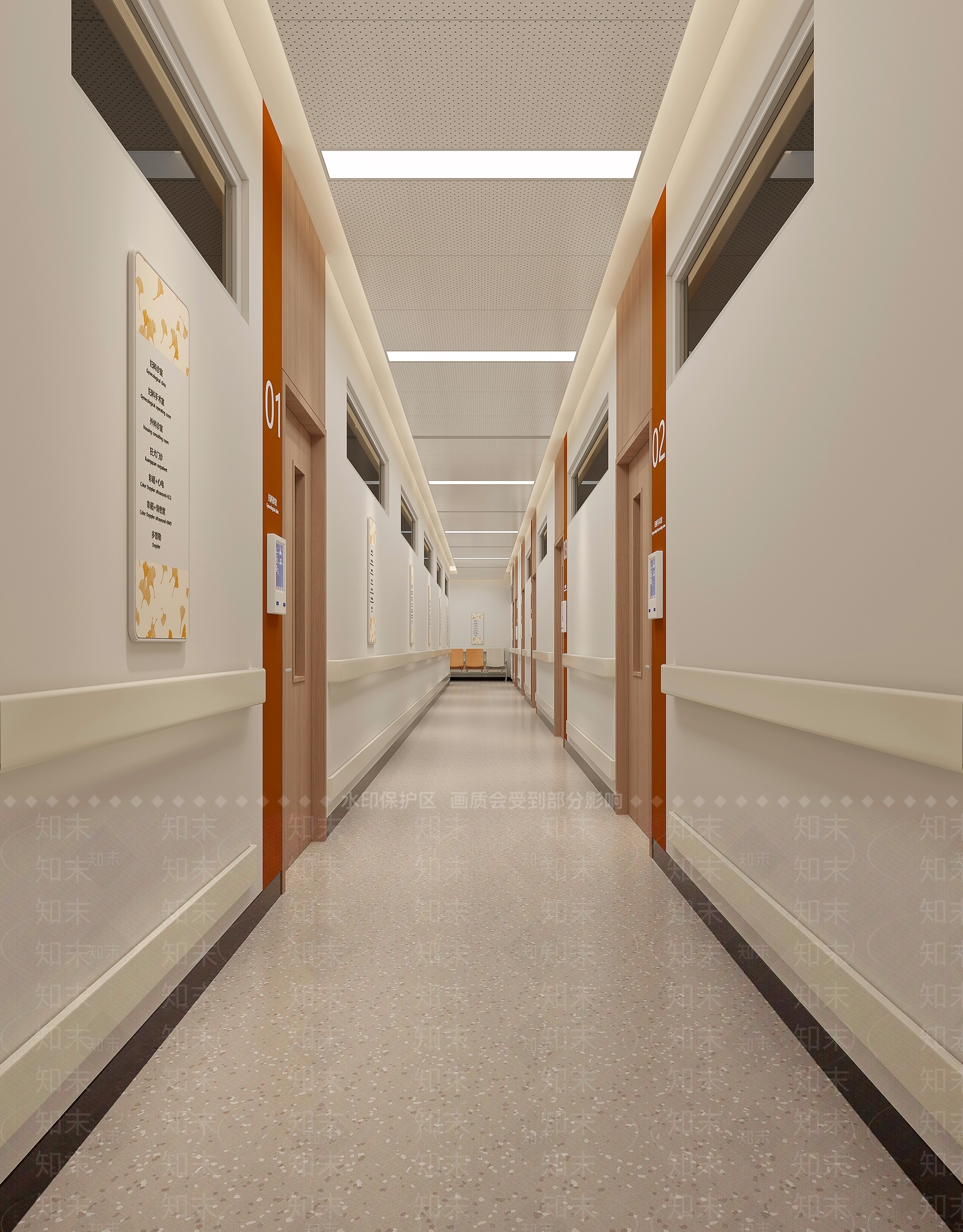 现代医院走廊3D模型下载【ID:1144058425】