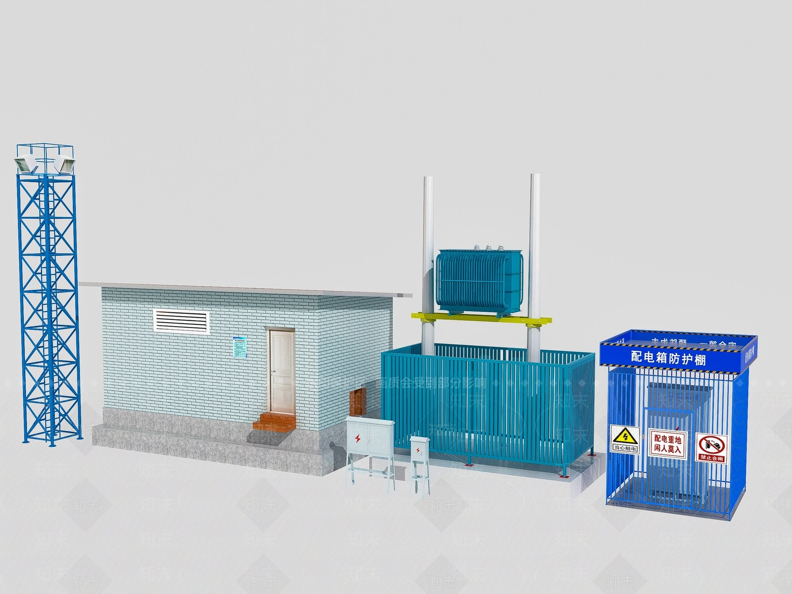 工地灯塔灯架SU模型下载【ID:1144057984】