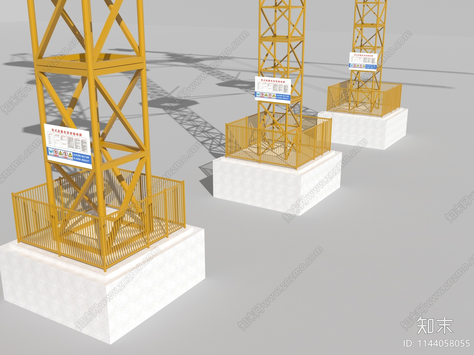 工地平顶塔吊SU模型下载【ID:1144058055】