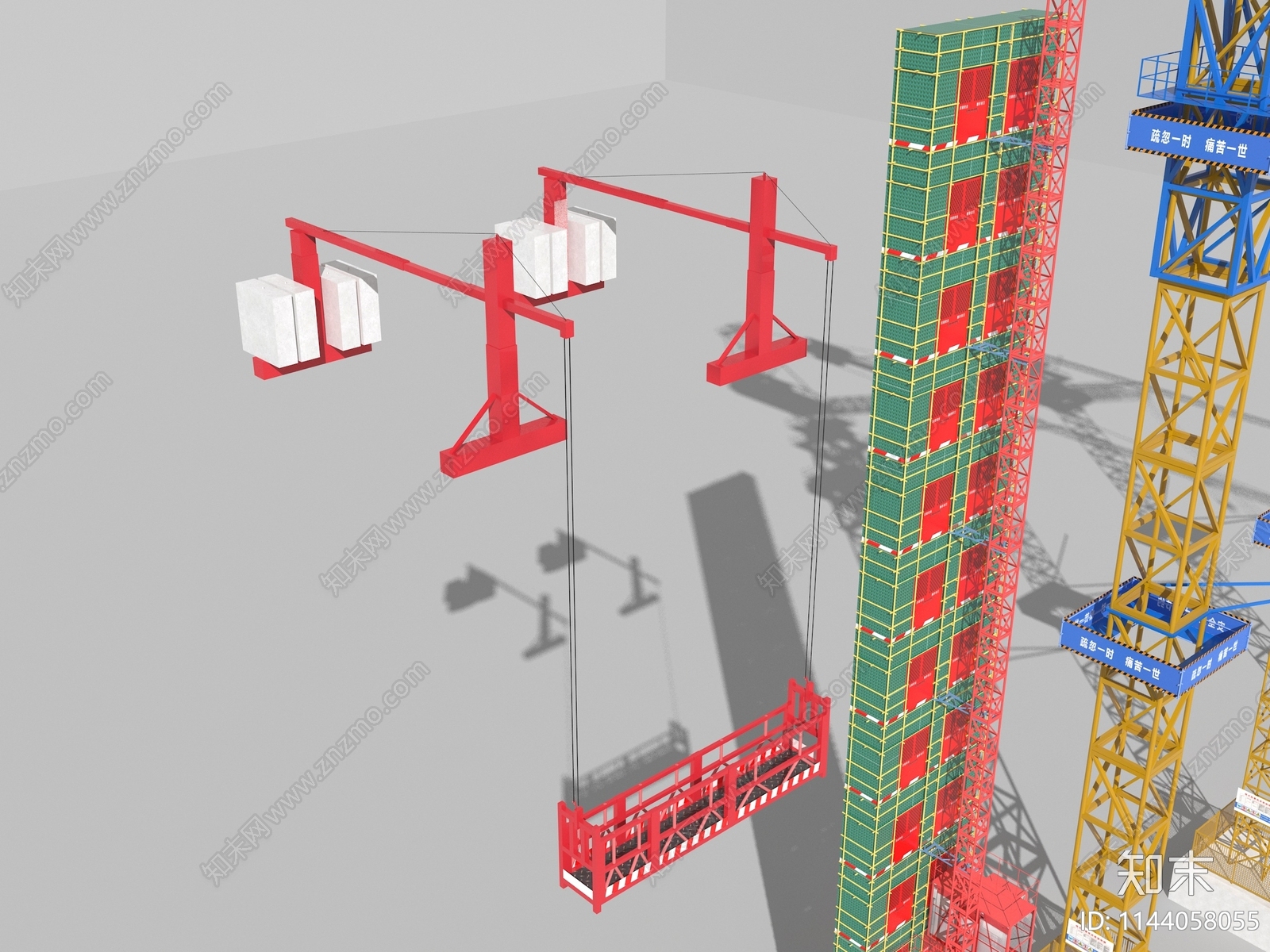 工地平顶塔吊SU模型下载【ID:1144058055】