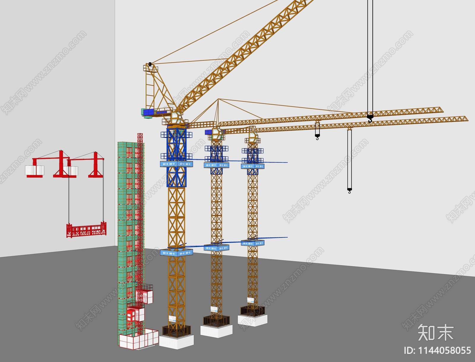 工地平顶塔吊SU模型下载【ID:1144058055】