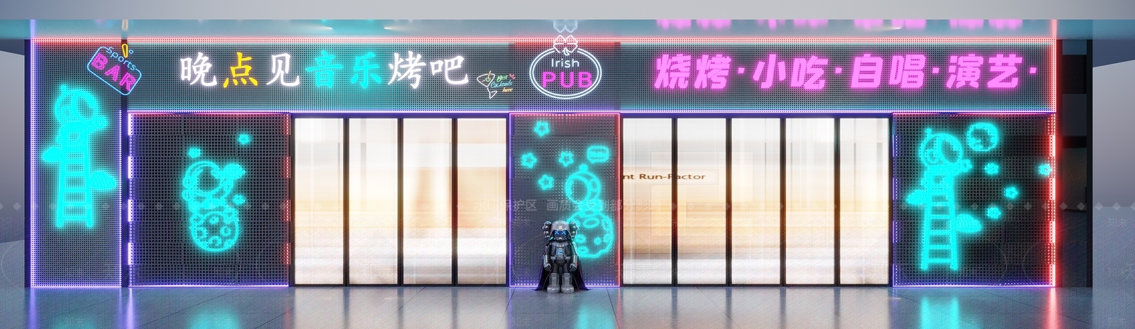 现代烧烤店头3D模型下载【ID:1144058692】