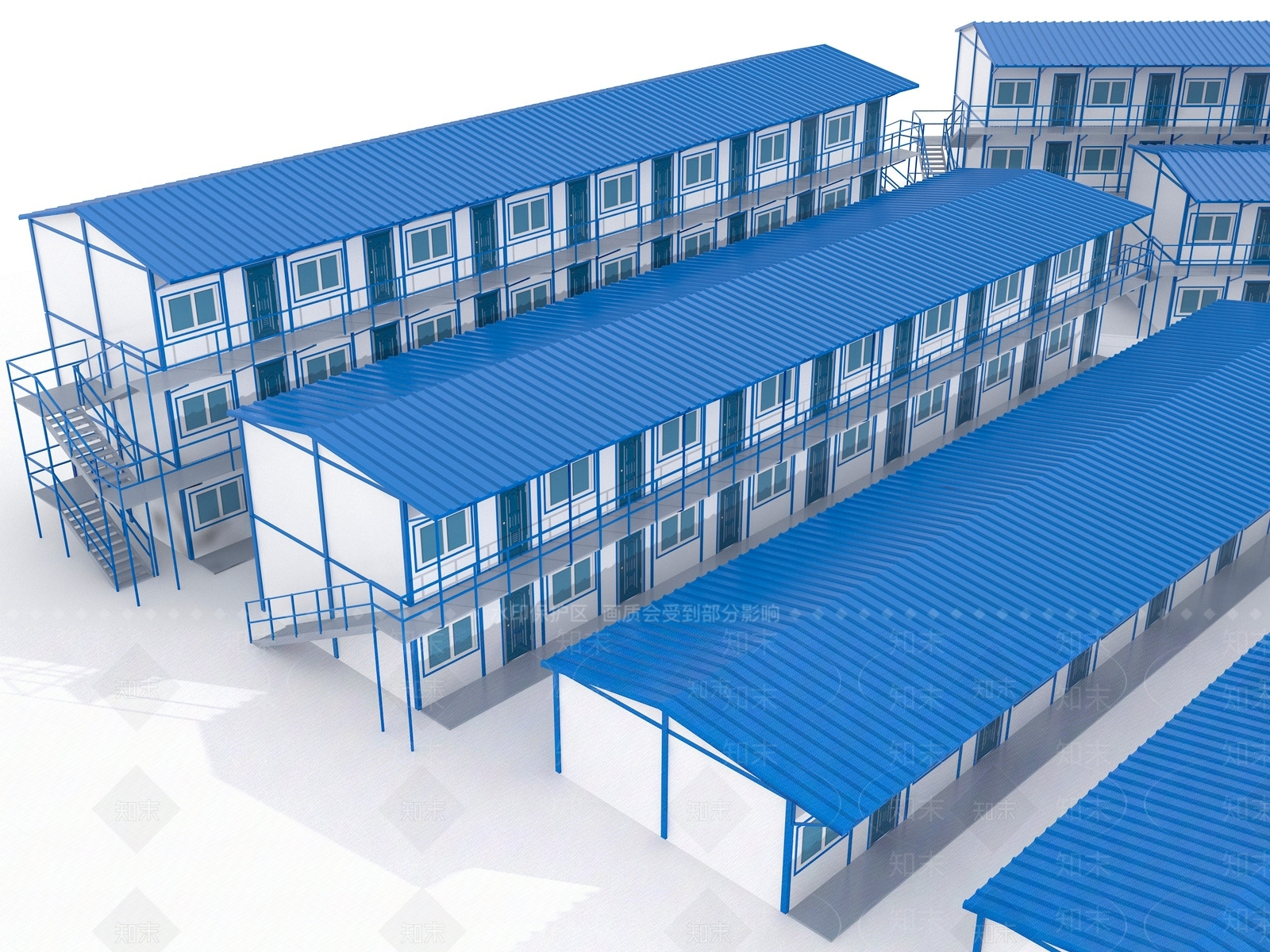 现代建筑工地厂房SU模型下载【ID:1144058834】