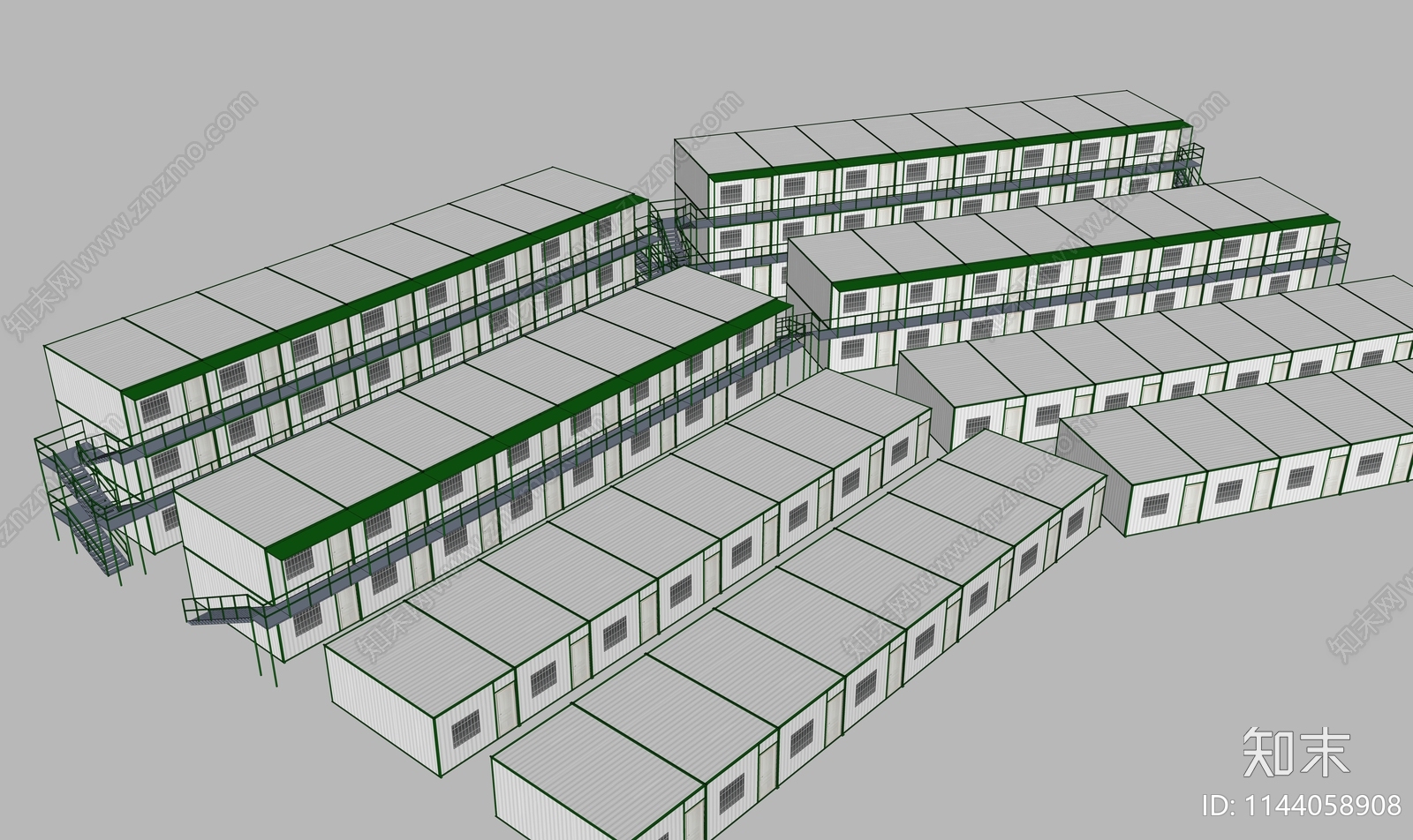 现代建筑工地厂房SU模型下载【ID:1144058908】