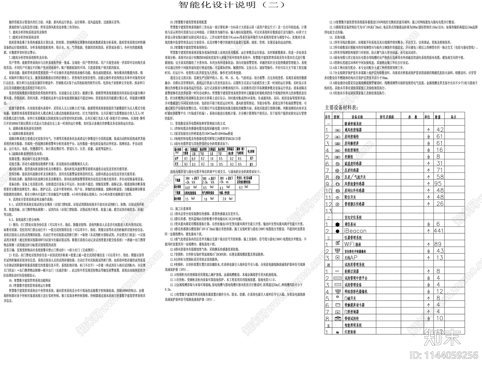 智能化实验室仪器设备智能控制通风空调cad施工图下载【ID:1144059256】