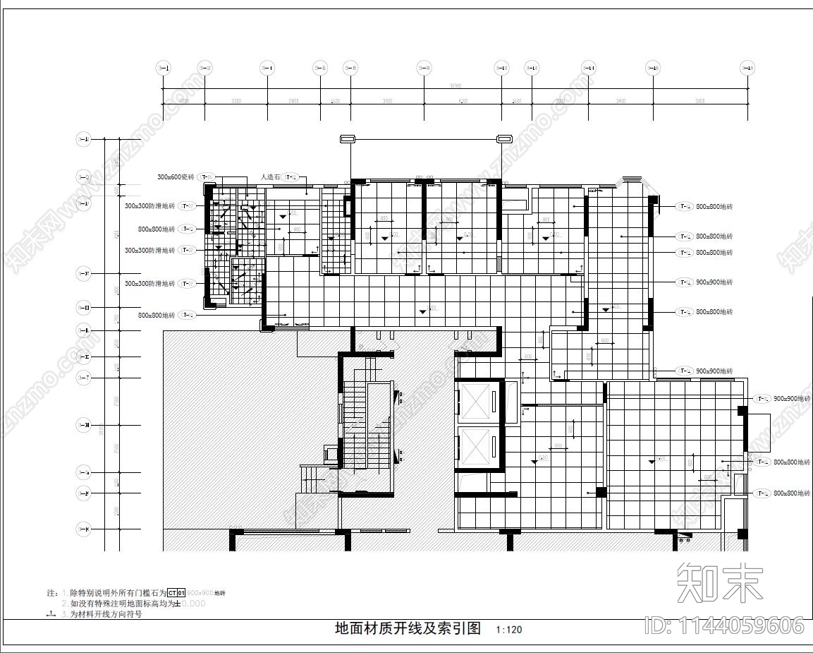 物业办公室室内装修cad施工图下载【ID:1144059606】