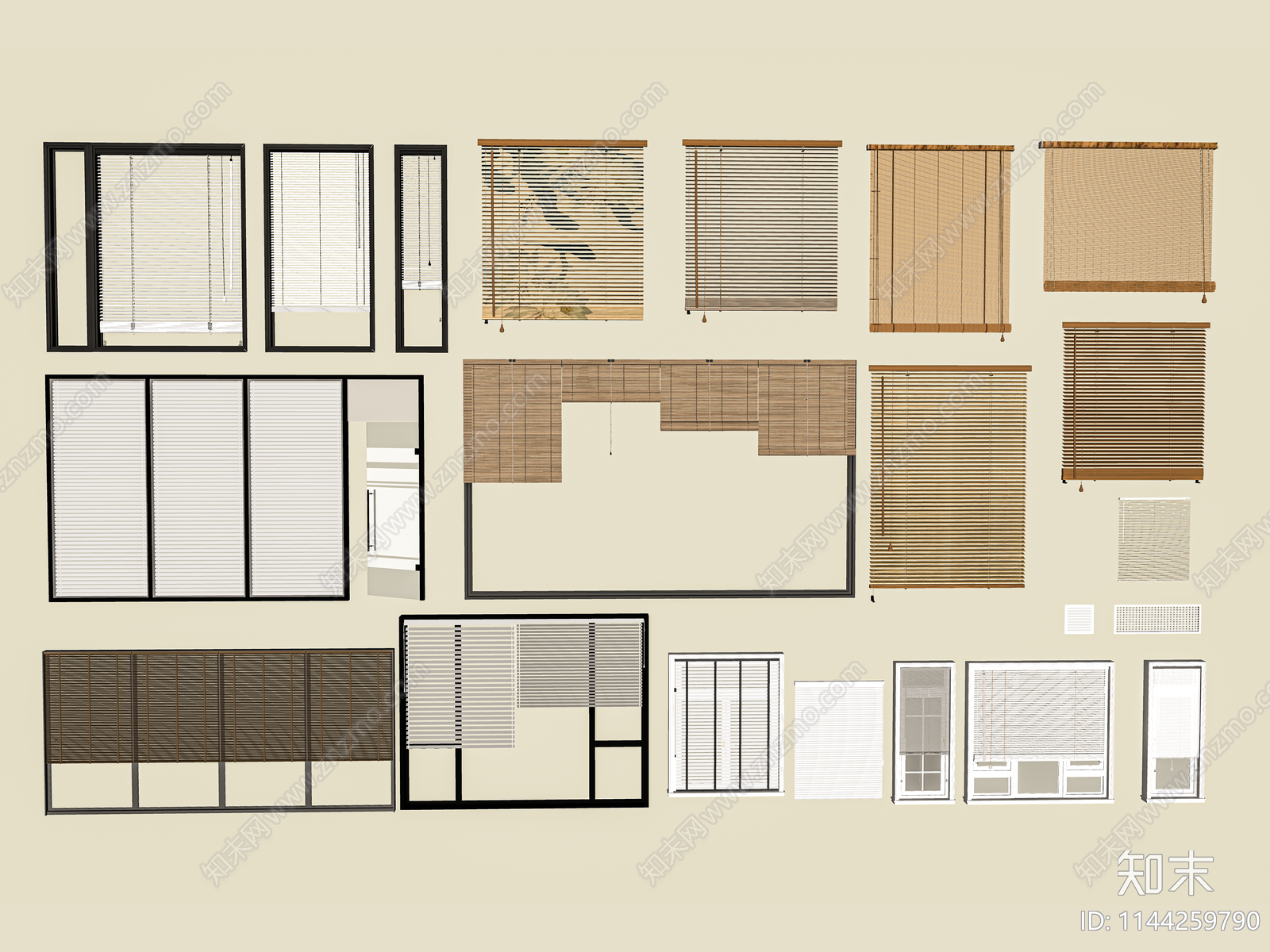 现代百叶帘SU模型下载【ID:1144259790】