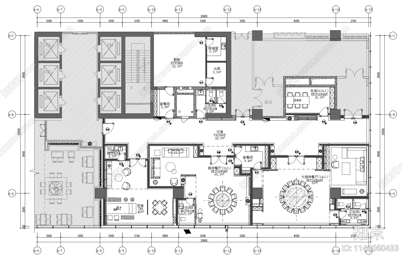 临沂奥正私宴会所cad施工图下载【ID:1144060433】