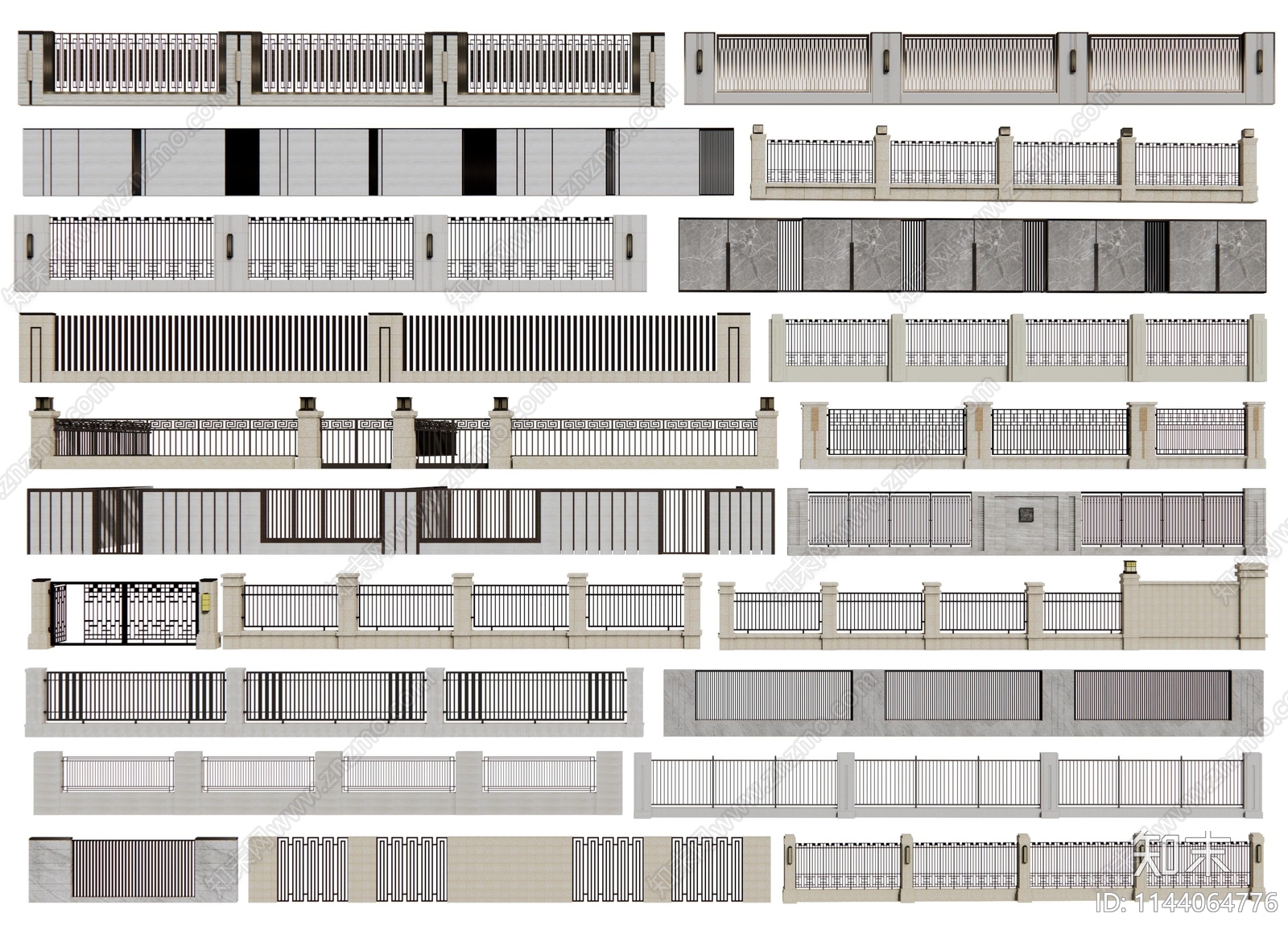 现代栏杆护栏3D模型下载【ID:1144064776】