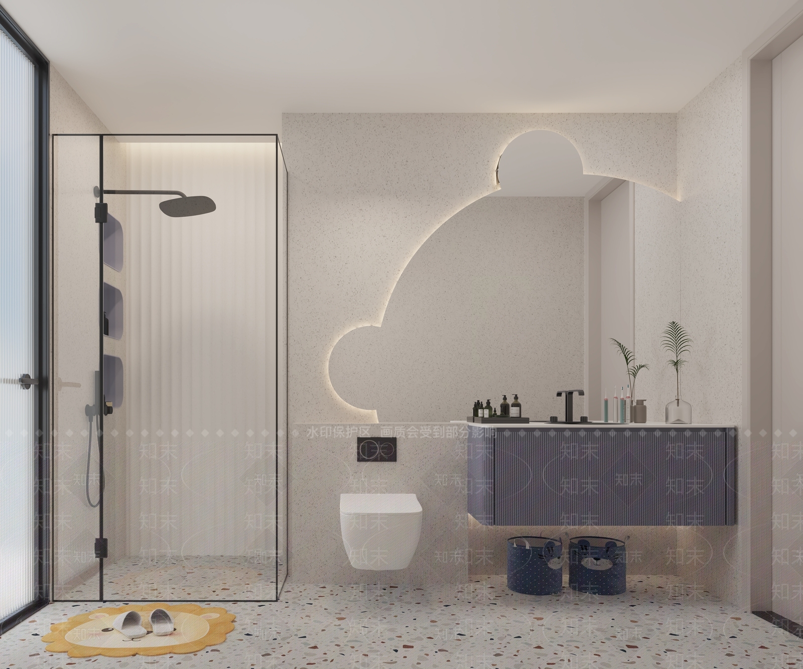 现代儿童卫生间3D模型下载【ID:1144065290】