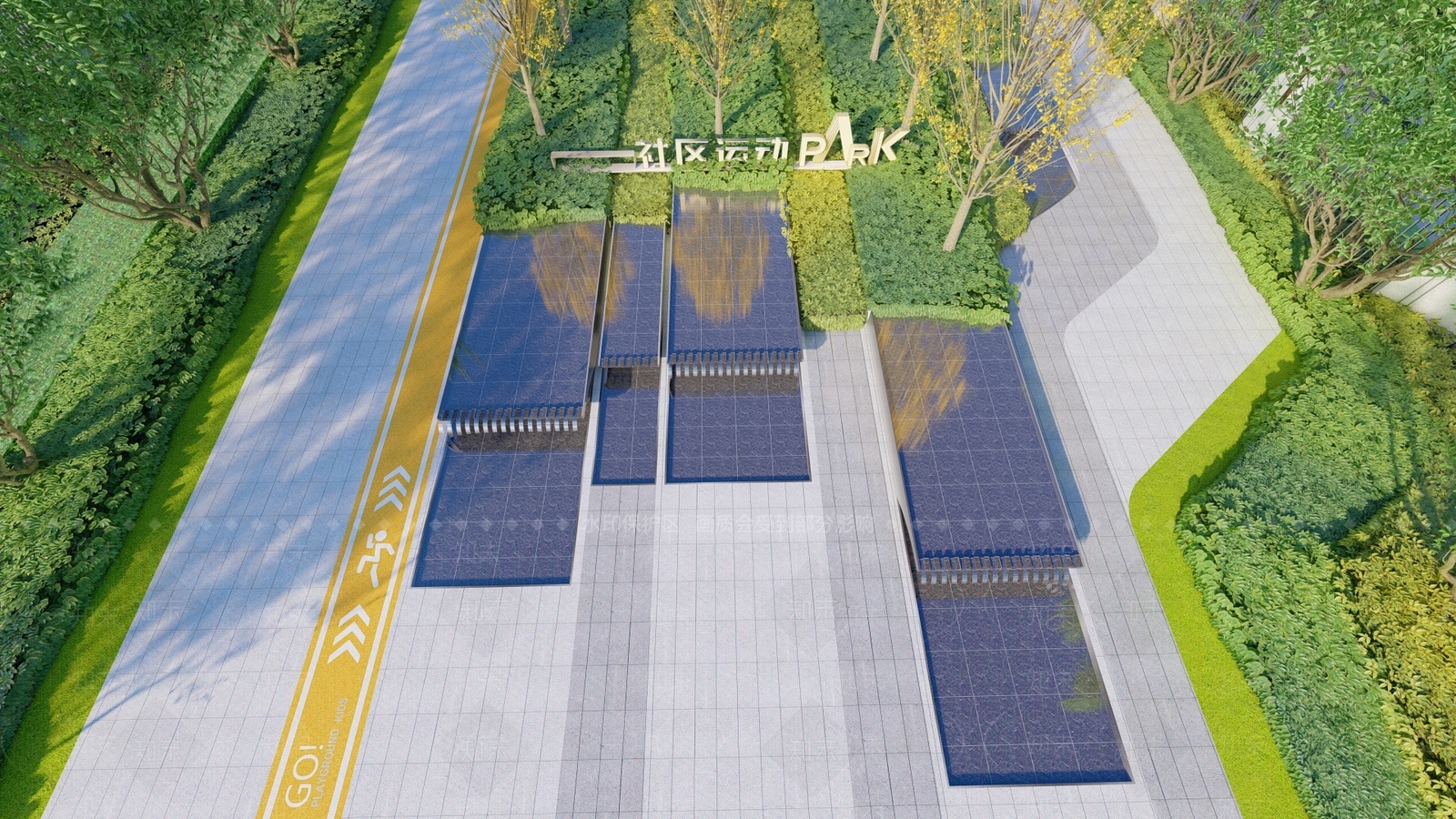 现代景观水景SU模型下载【ID:1144065584】