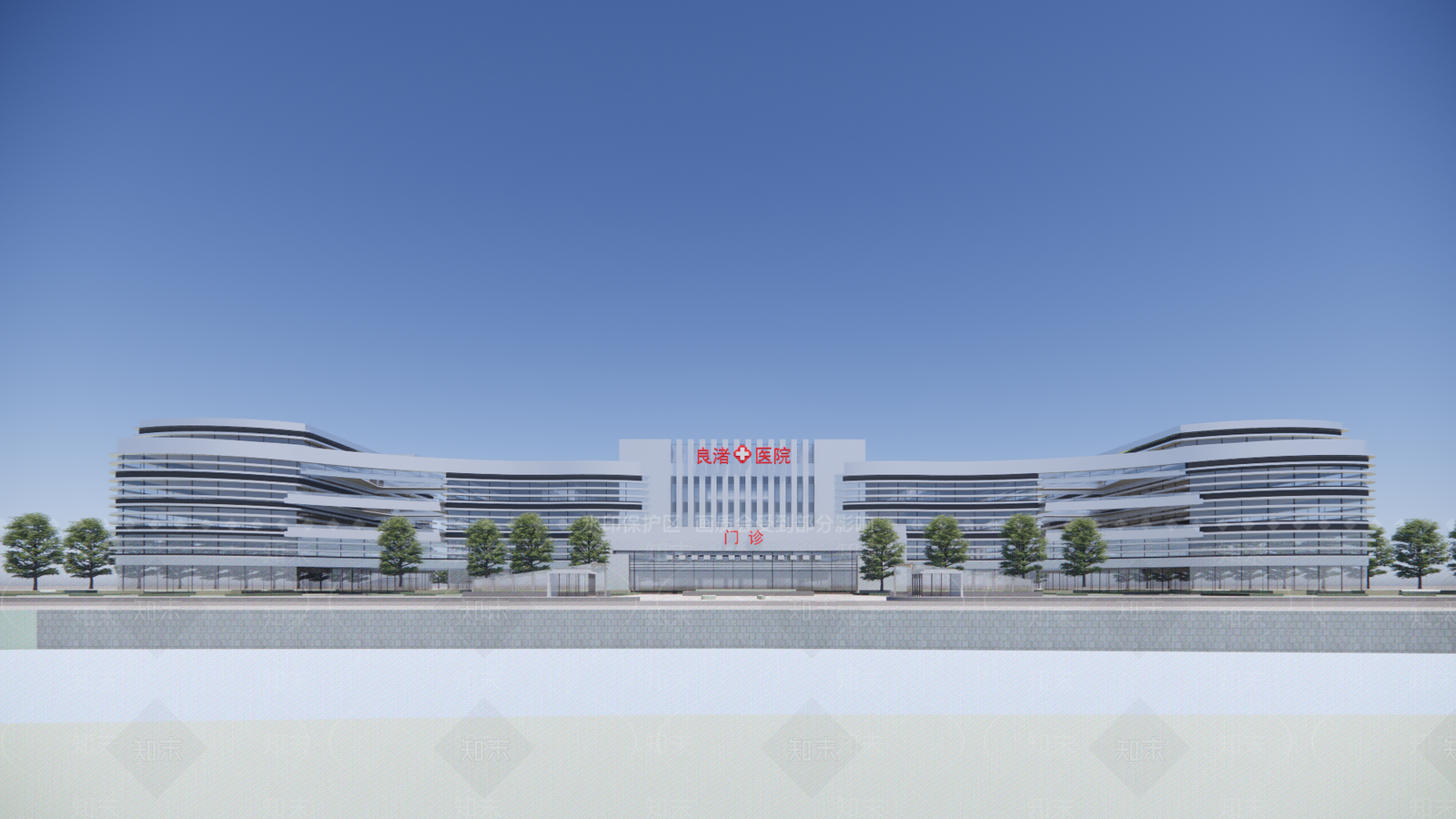 现代综合大型医院SU模型下载【ID:1144334208】