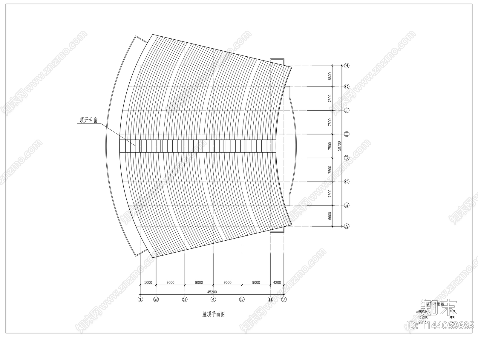 中学体育馆建筑cad施工图下载【ID:1144069685】