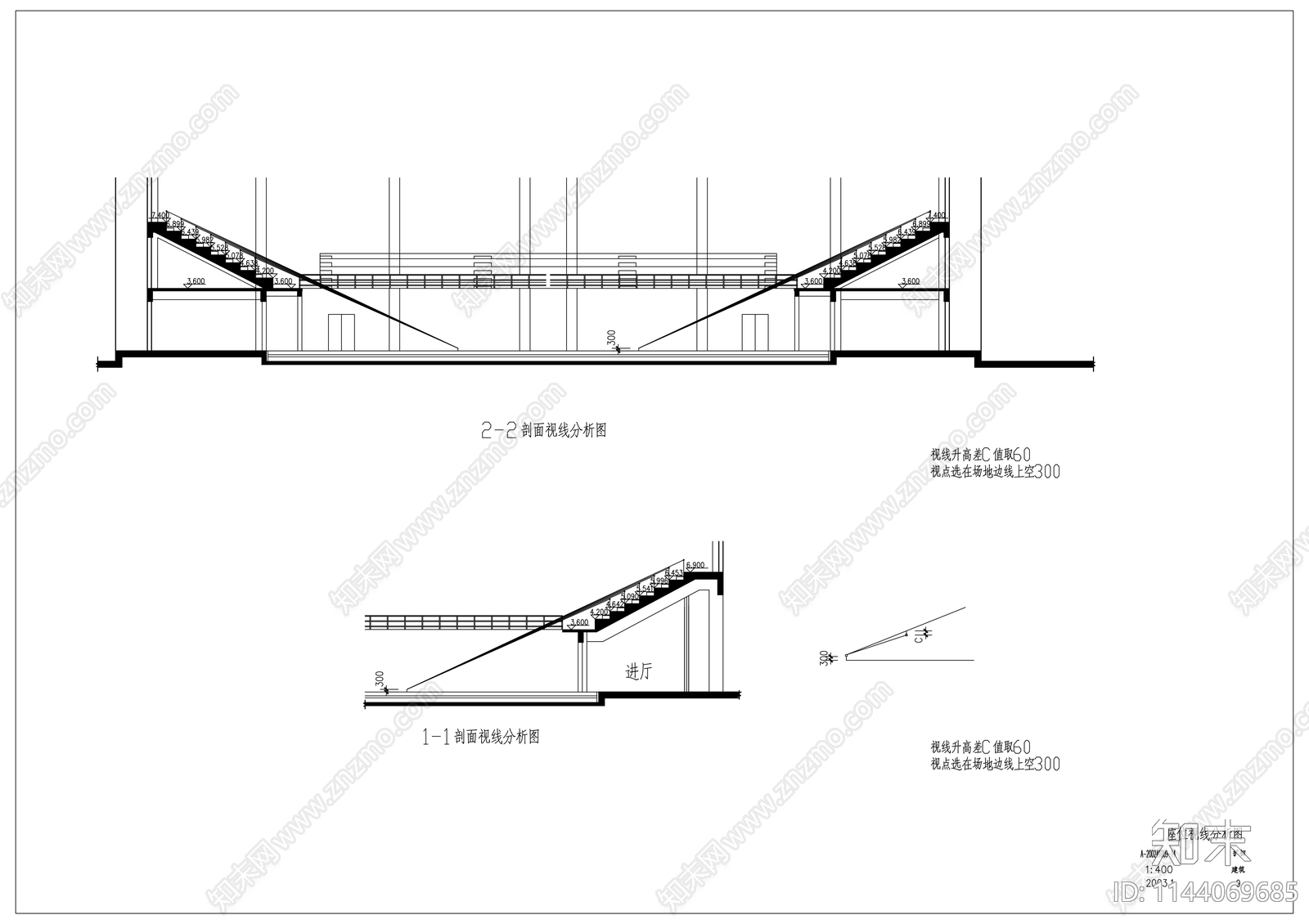 中学体育馆建筑cad施工图下载【ID:1144069685】