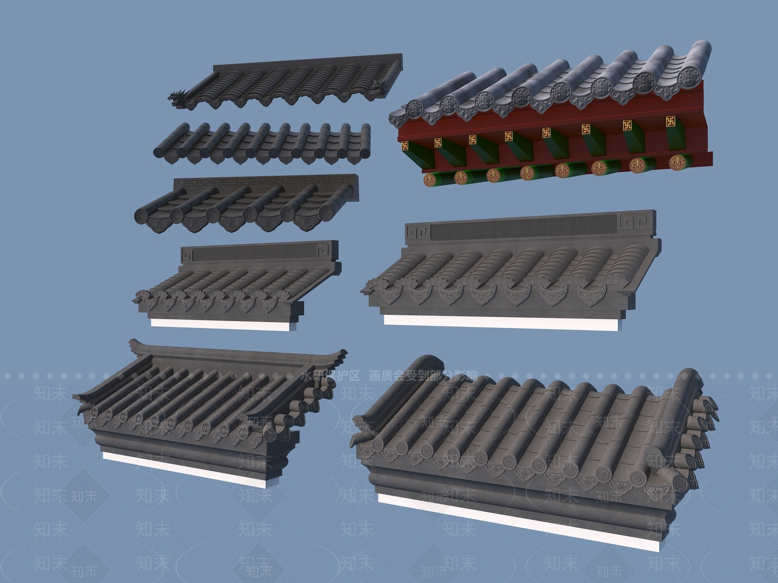 中式屋檐3D模型下载【ID:1144080075】