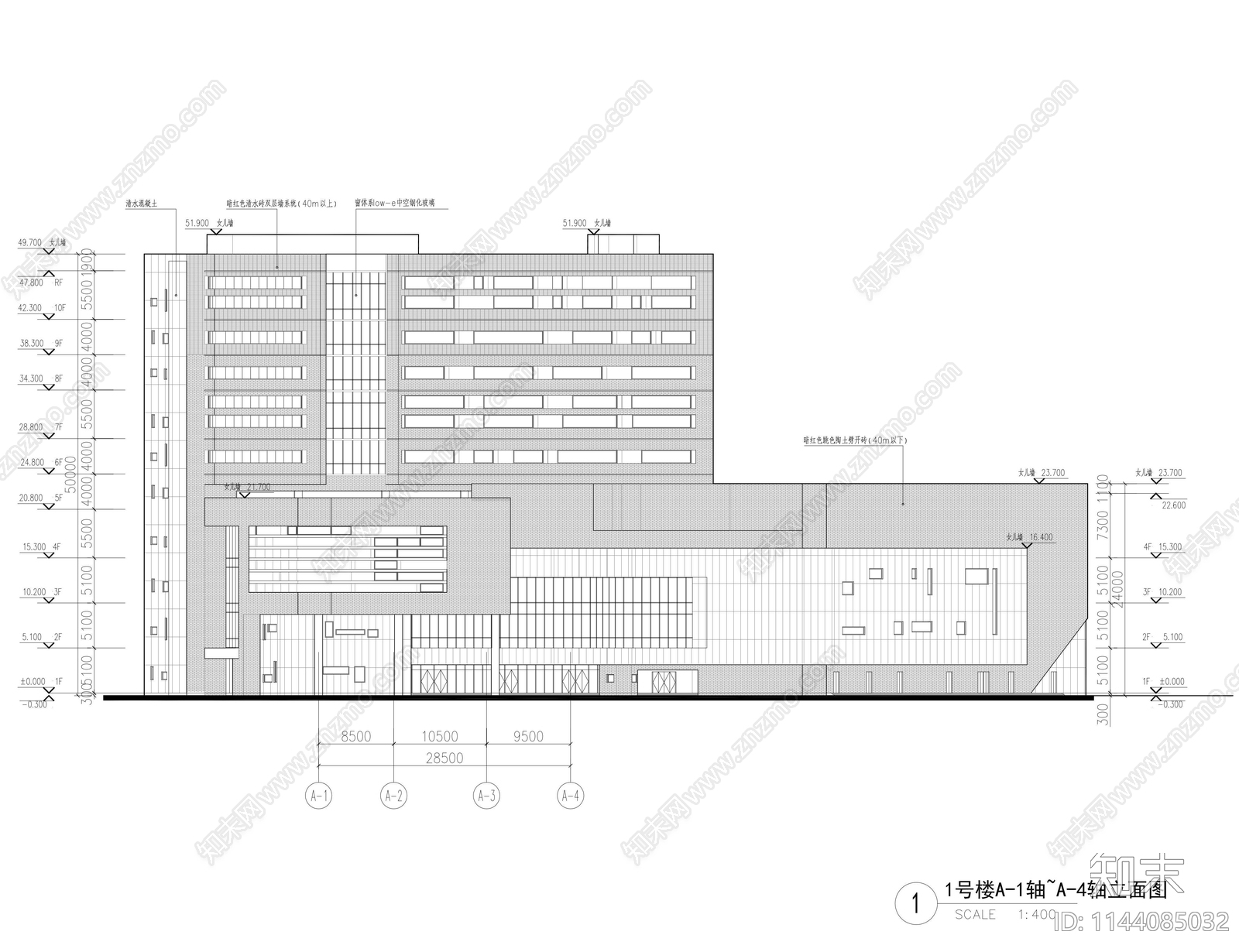 工艺美术学校建筑cad施工图下载【ID:1144085032】