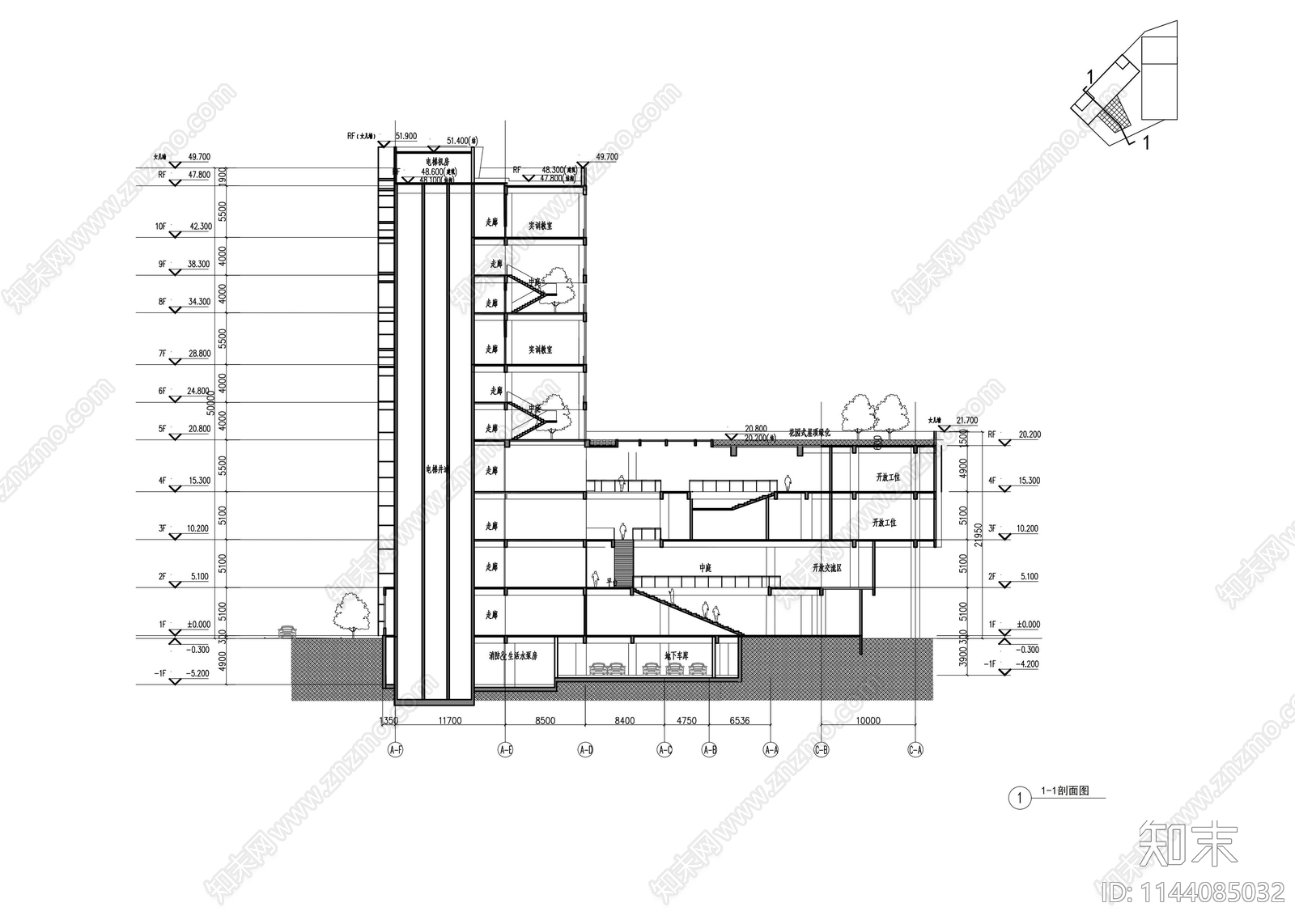 工艺美术学校建筑cad施工图下载【ID:1144085032】