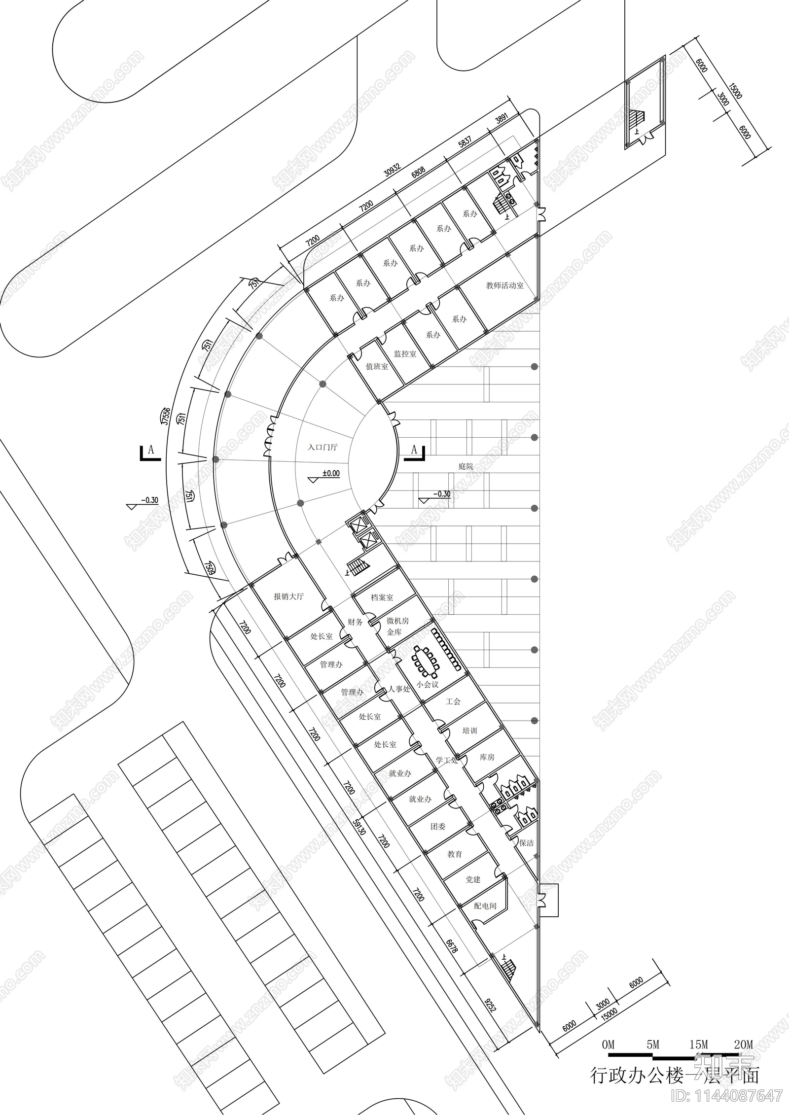 南师大中北学院学校建筑cad施工图下载【ID:1144087647】