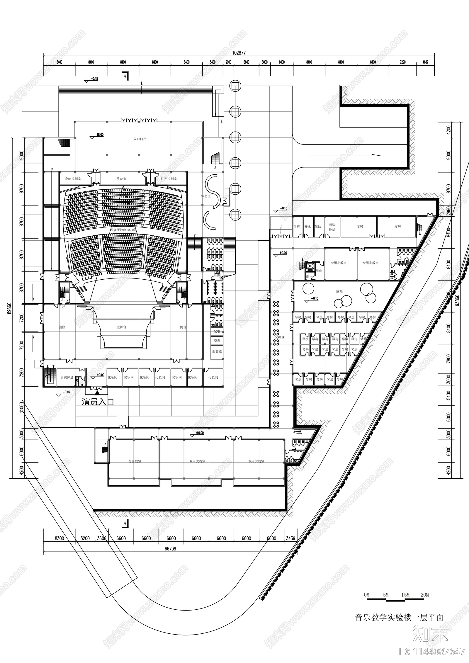 南师大中北学院学校建筑cad施工图下载【ID:1144087647】