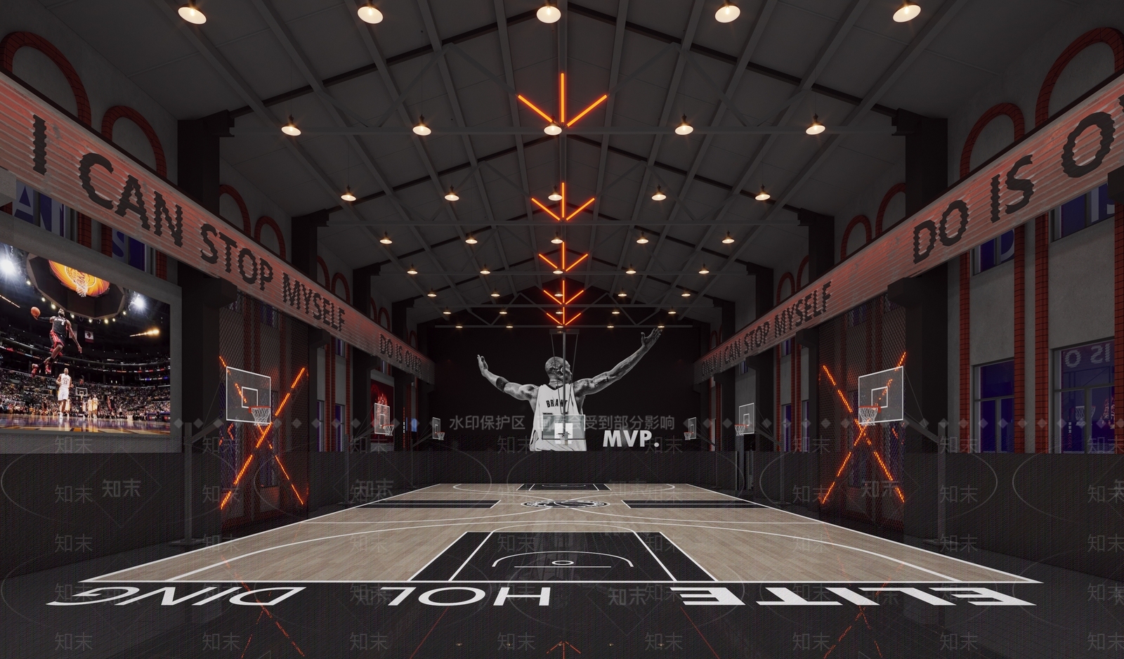 现代篮球场3D模型下载【ID:1144087933】