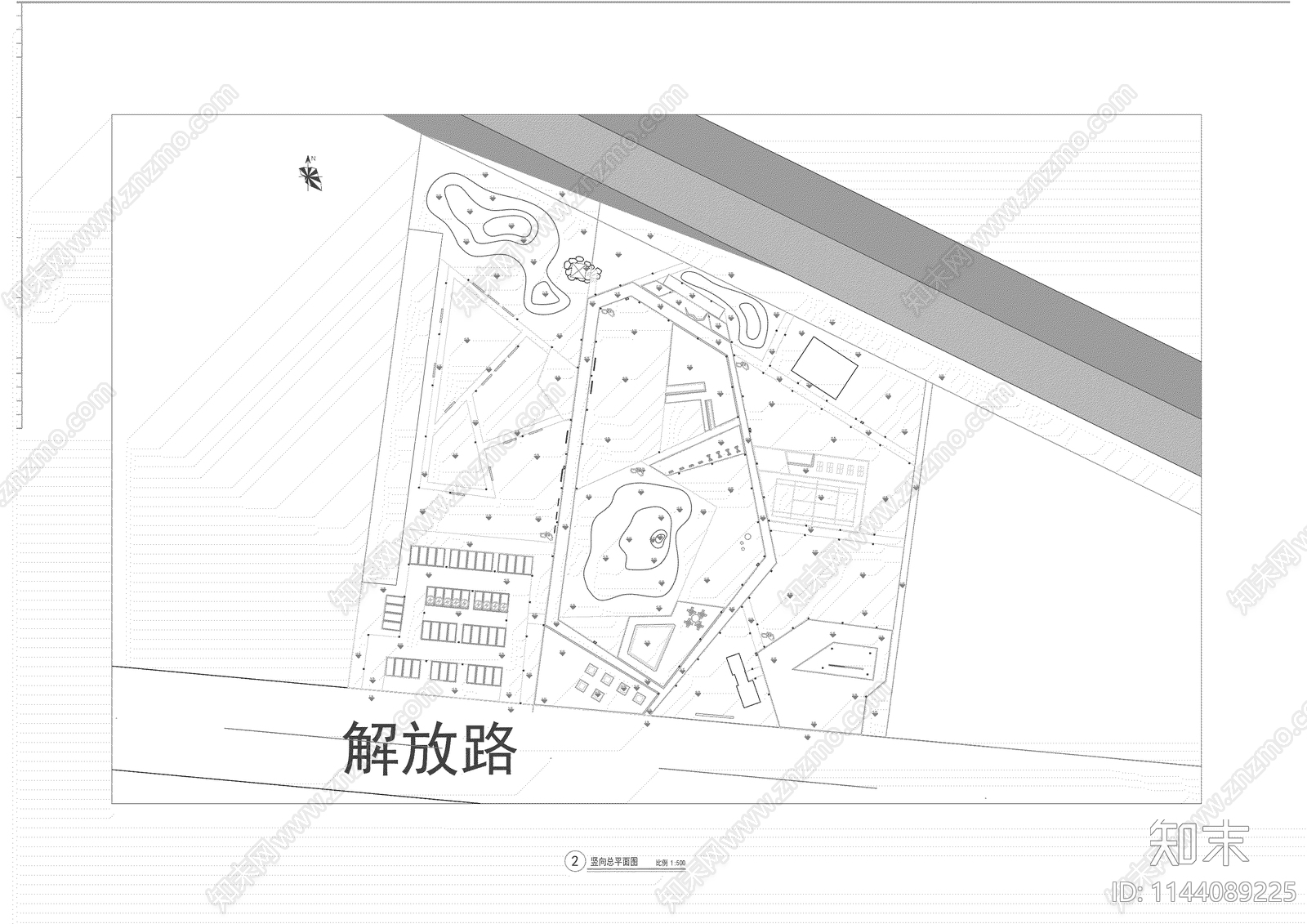 口袋公园景观cad施工图下载【ID:1144089225】