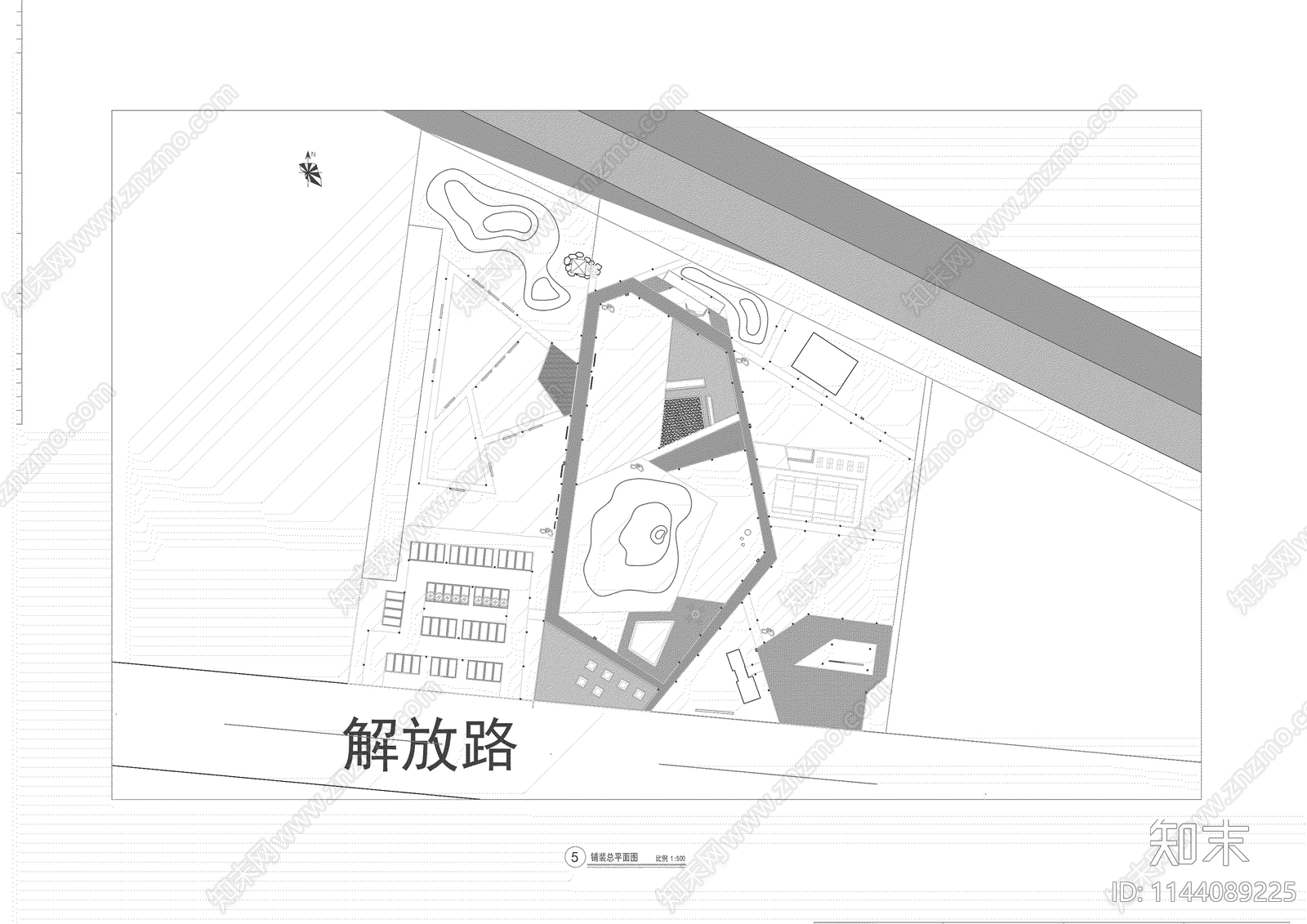 口袋公园景观cad施工图下载【ID:1144089225】