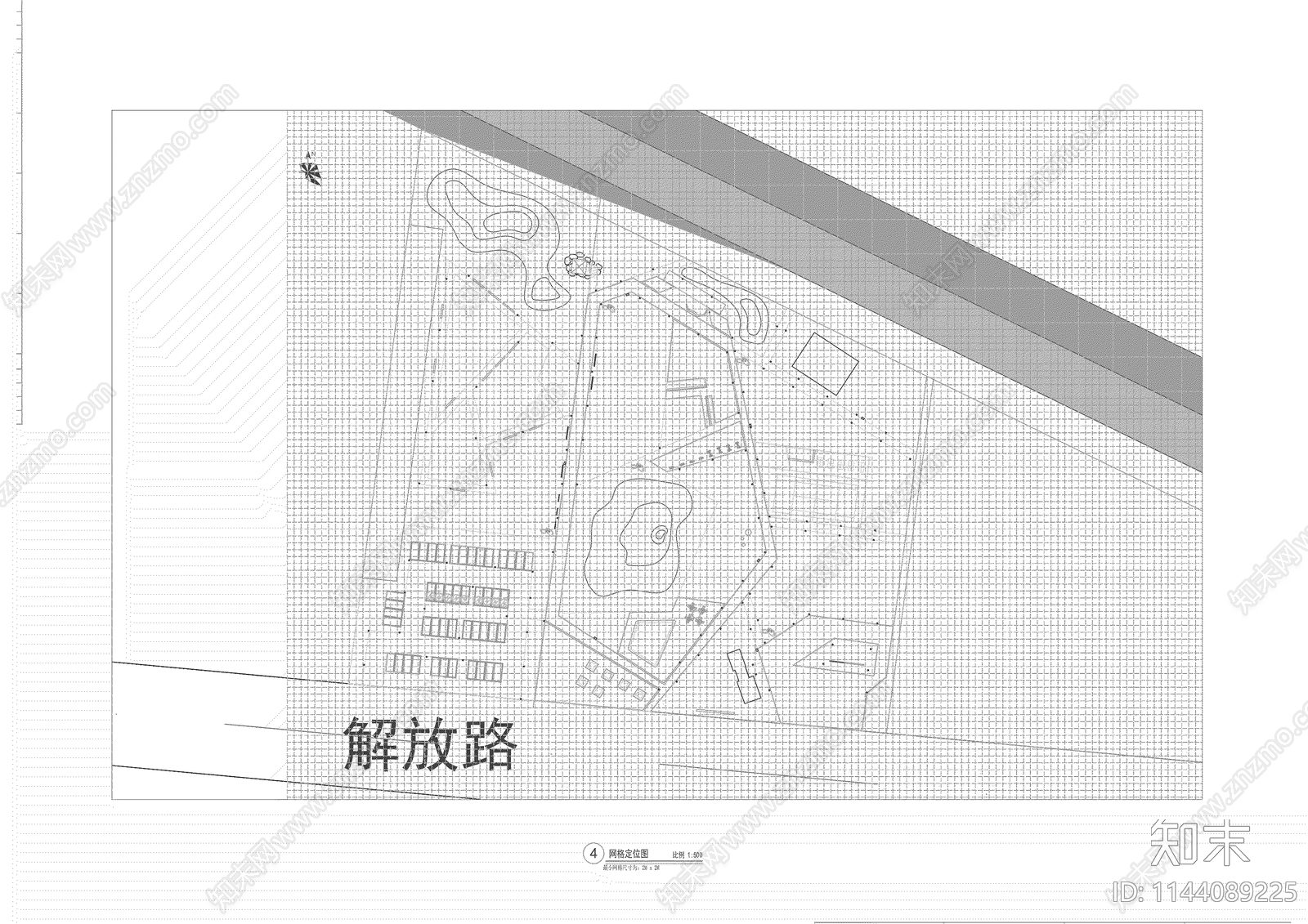 口袋公园景观cad施工图下载【ID:1144089225】