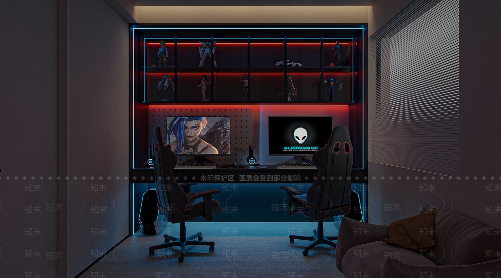 现代电竞房3D模型下载【ID:1144096554】