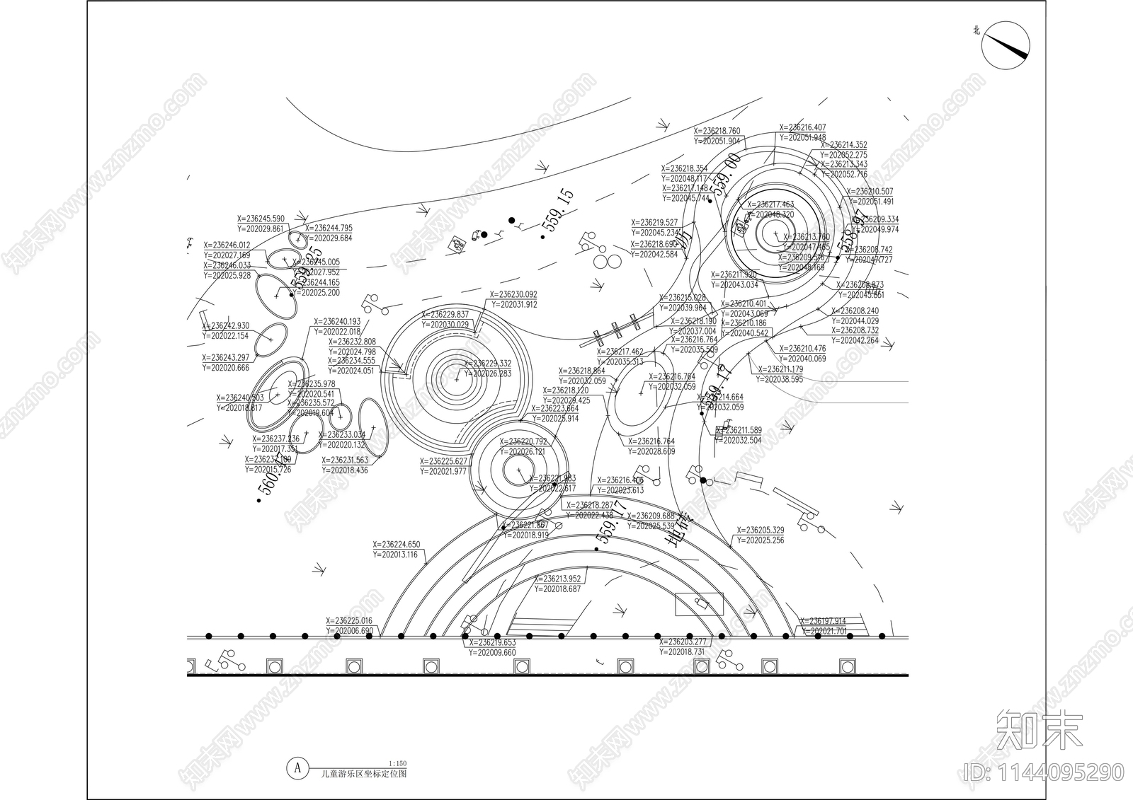 儿童游乐区详图cad施工图下载【ID:1144095290】