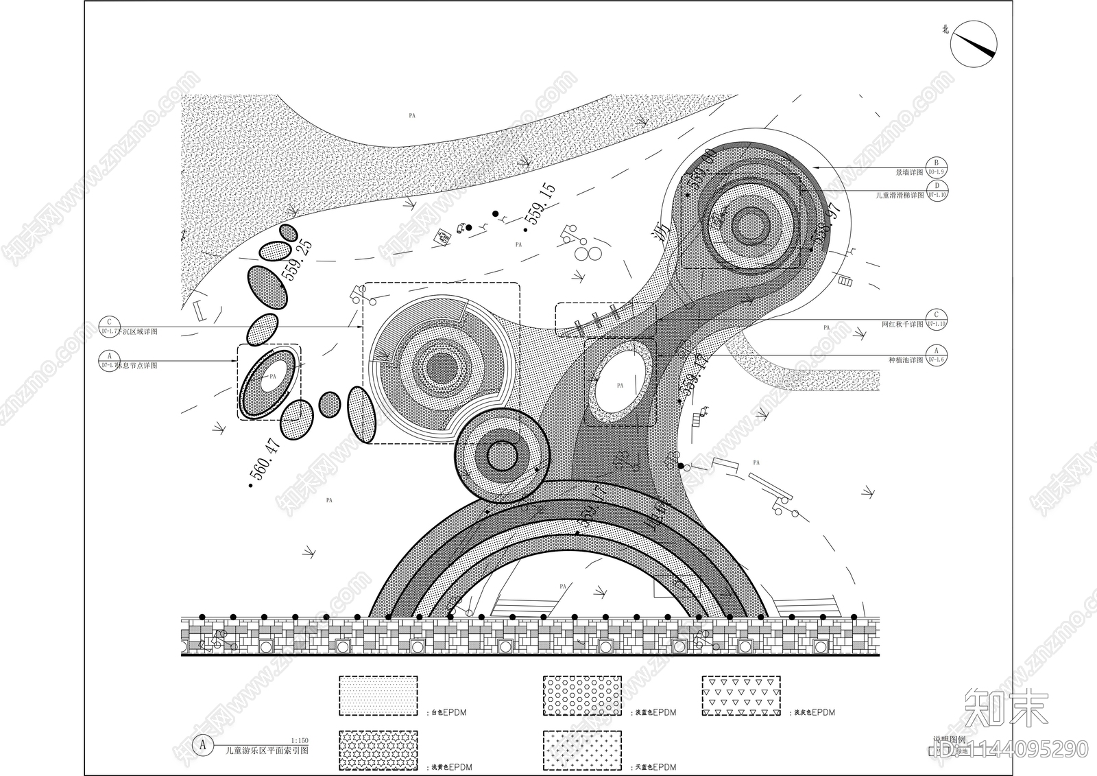 儿童游乐区详图cad施工图下载【ID:1144095290】