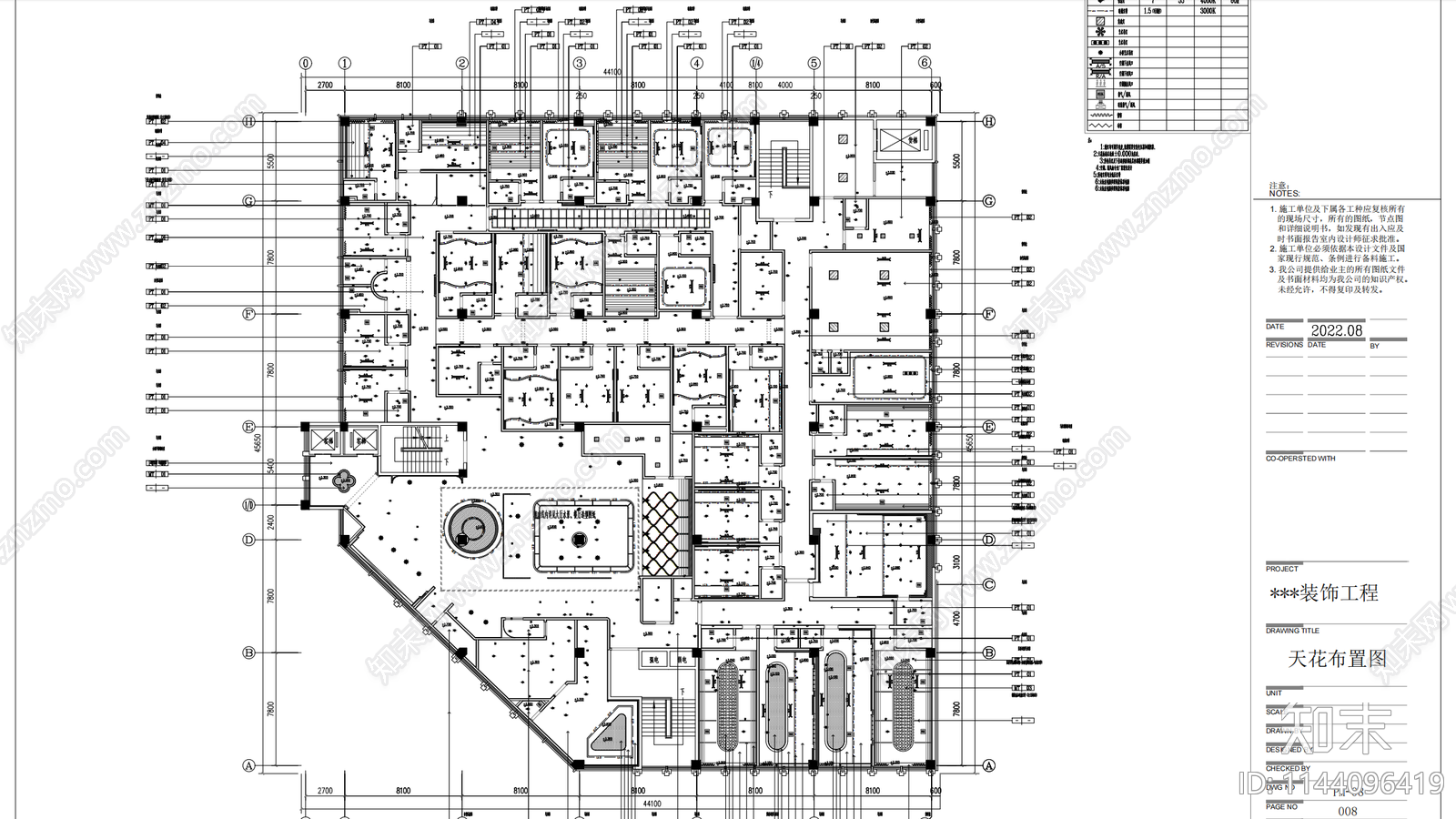 足浴会所室内cad施工图下载【ID:1144096419】