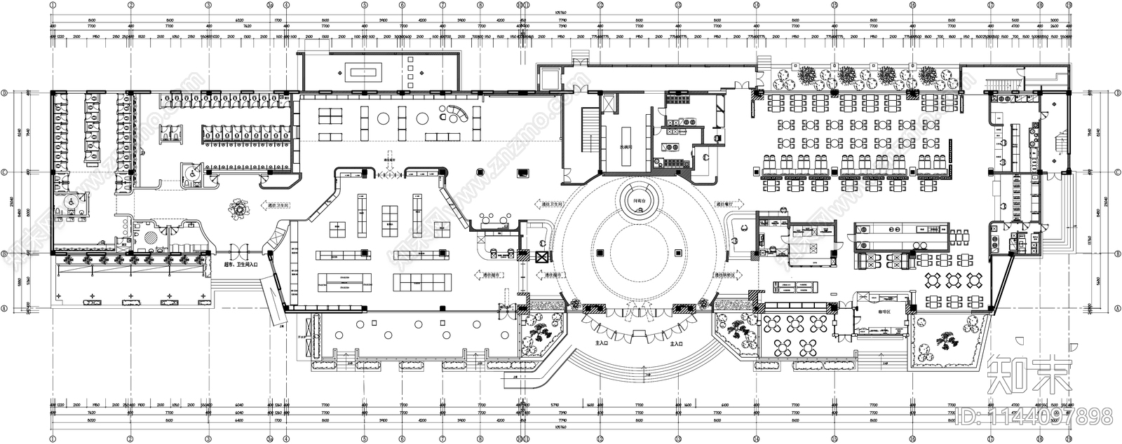 山东高速泰安服务区室内装修cad施工图下载【ID:1144097898】