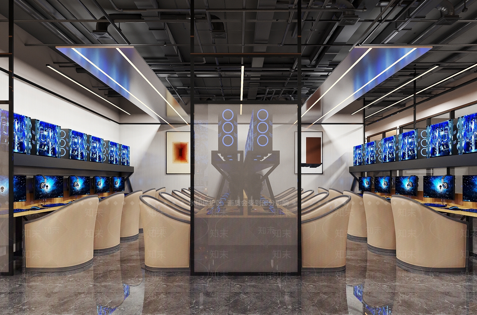 工业风网吧网咖3D模型下载【ID:1144098386】