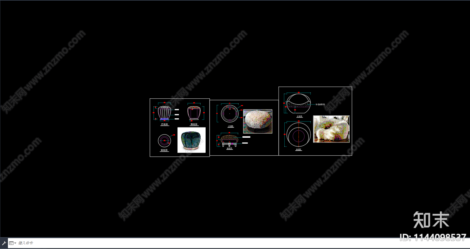 软体坐凳三视图cad施工图下载【ID:1144098537】