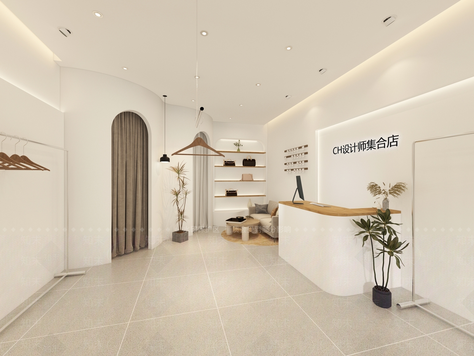 现代简约服装鞋店3D模型下载【ID:1144099854】