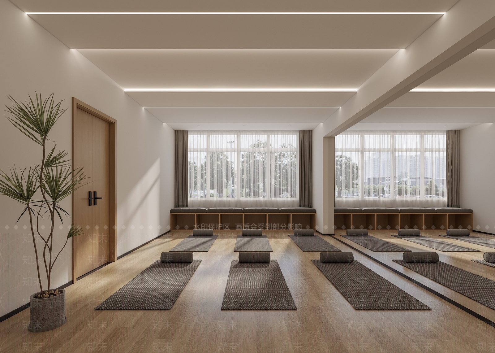 现代瑜伽室3D模型下载【ID:1144102094】