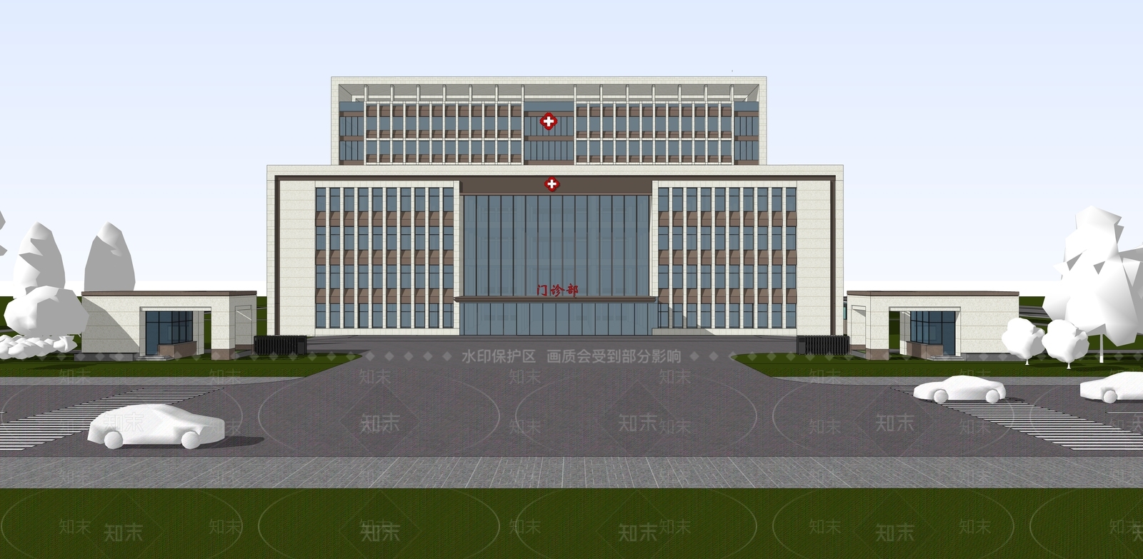 现代医院SU模型下载【ID:1144103137】