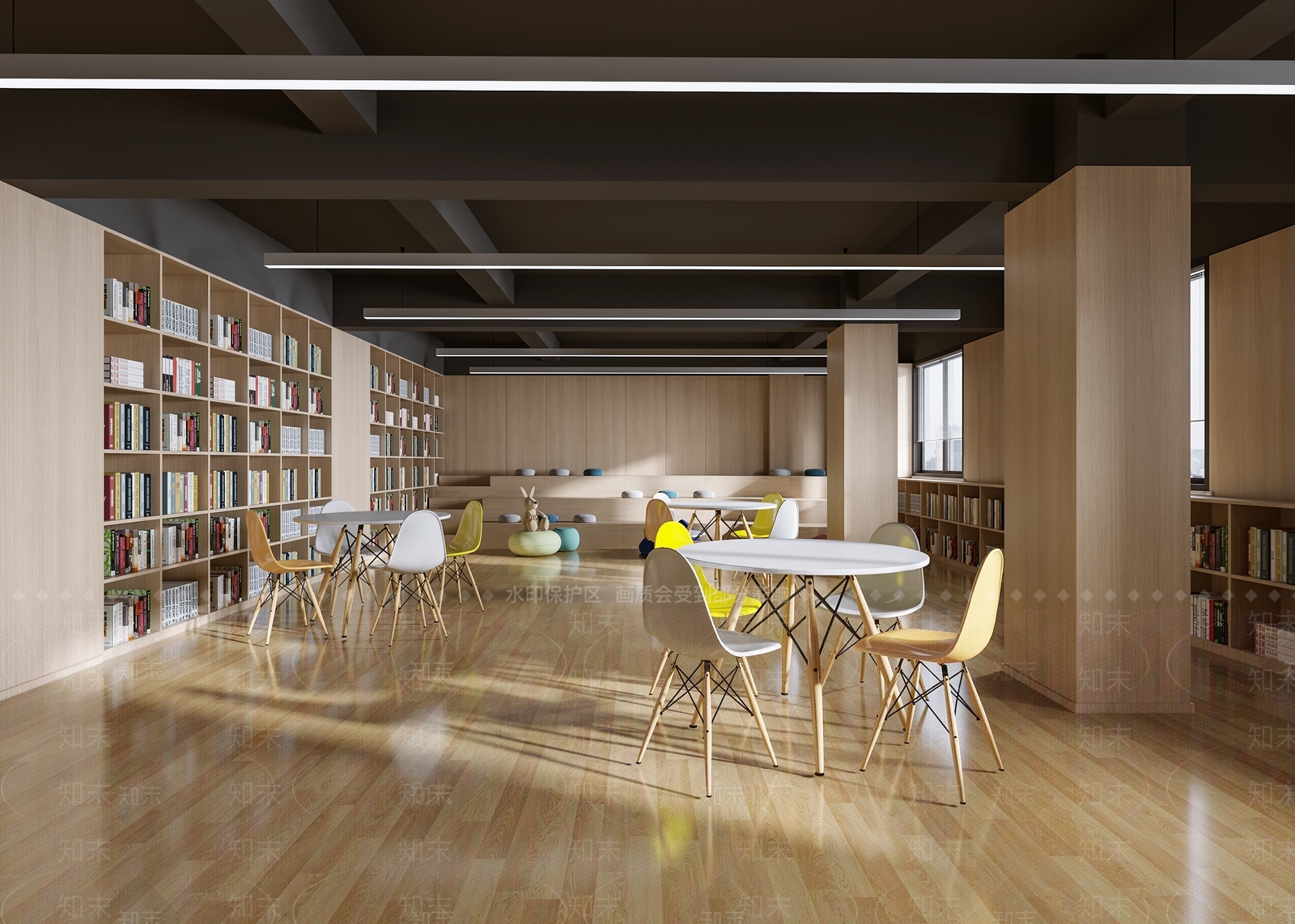 现代图书馆3D模型下载【ID:1144104593】