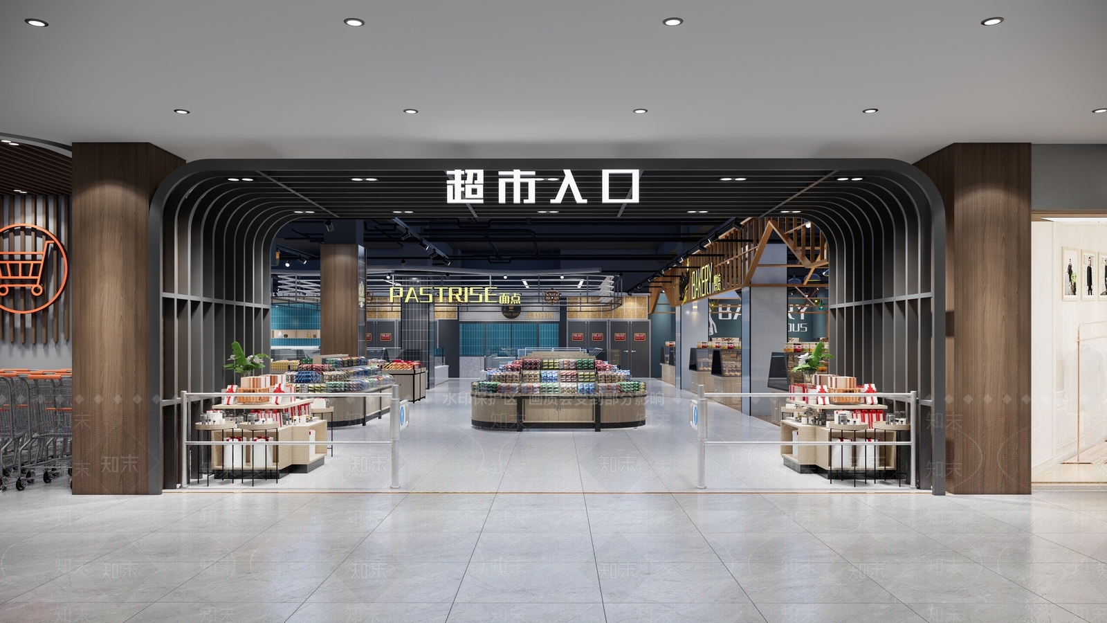 现代超市SU模型下载【ID:1144104745】