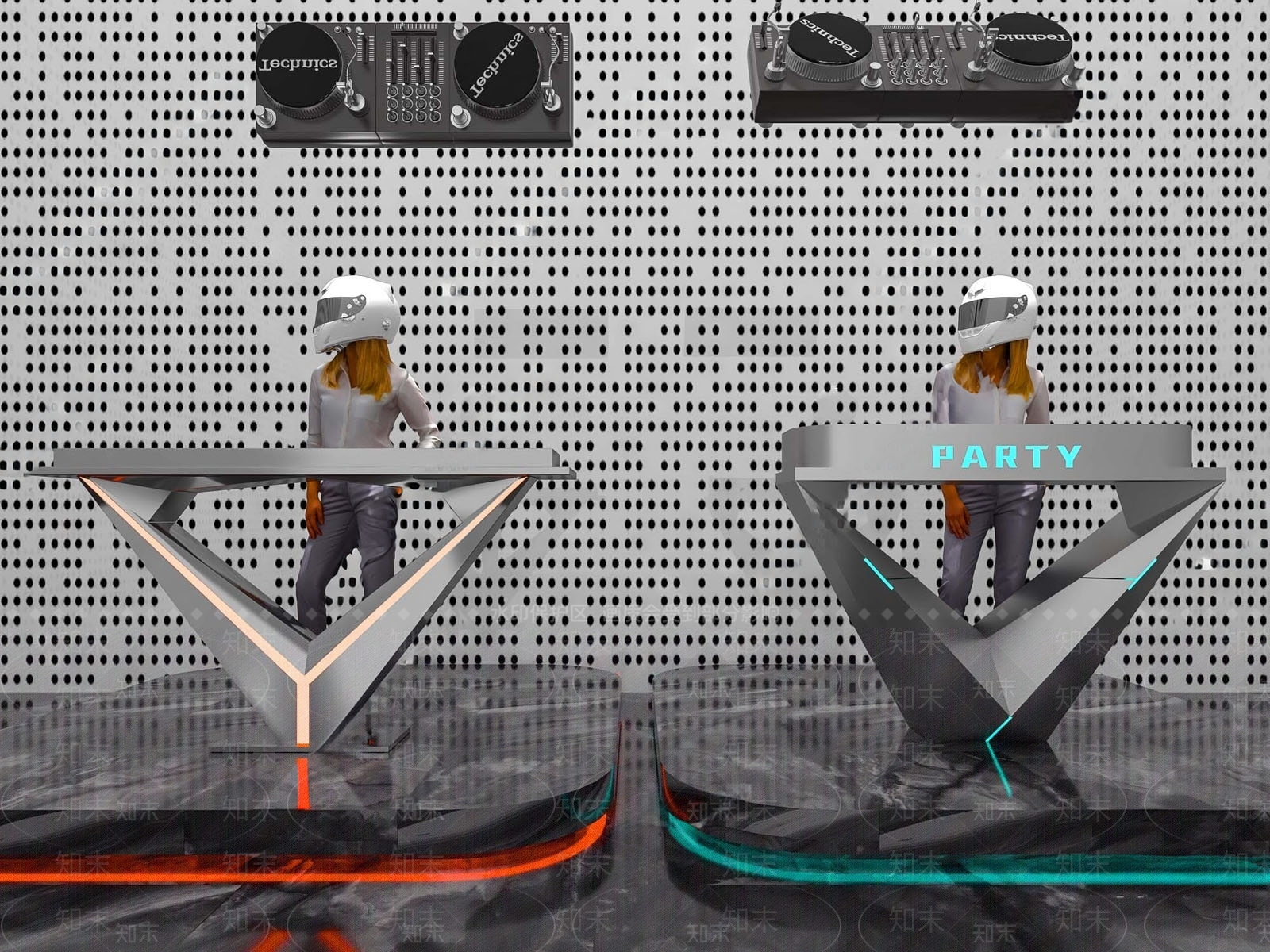 现代酒吧DJ台SU模型下载【ID:1144116426】
