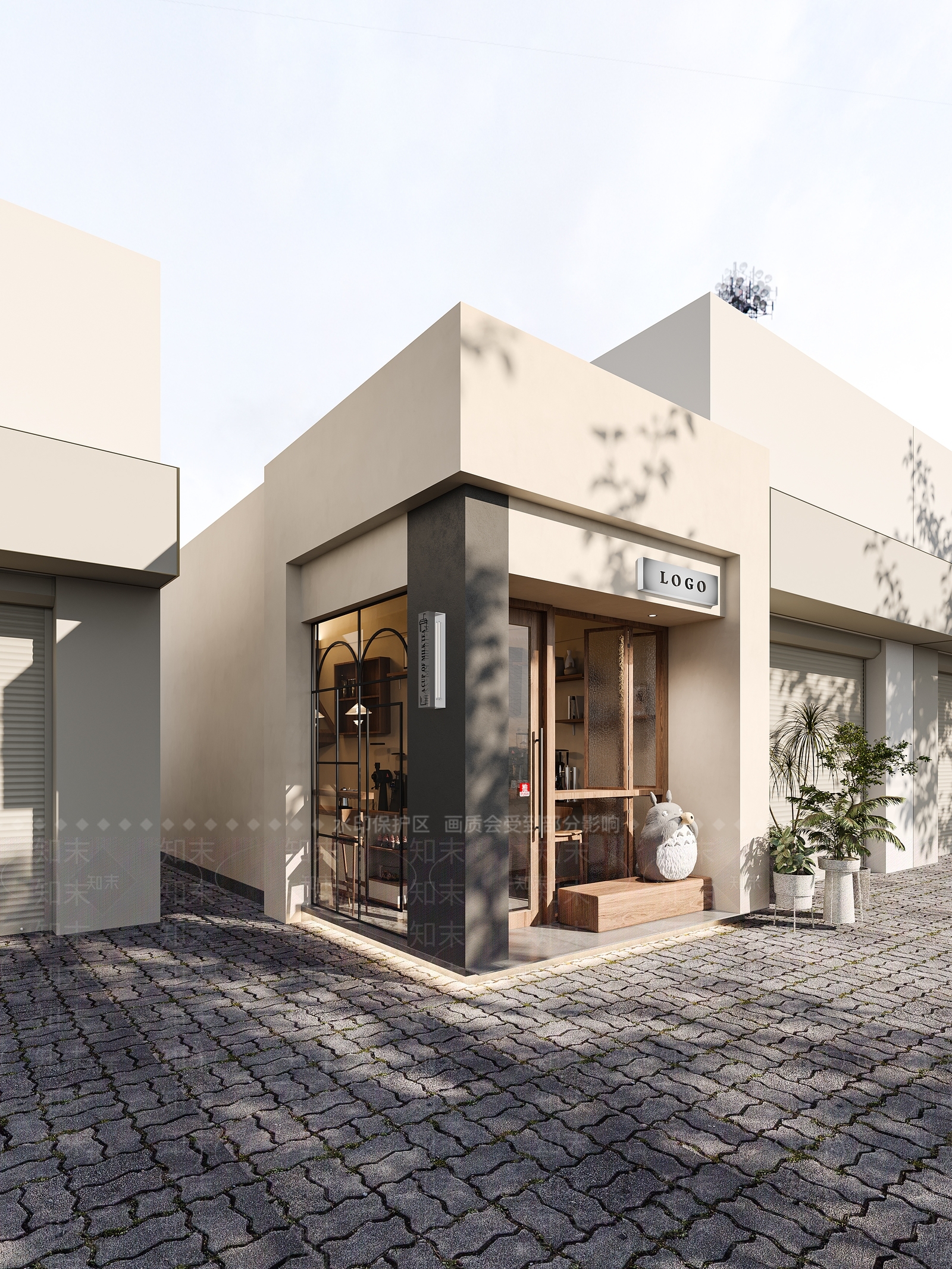 现代小咖啡店门头3D模型下载【ID:1144118617】