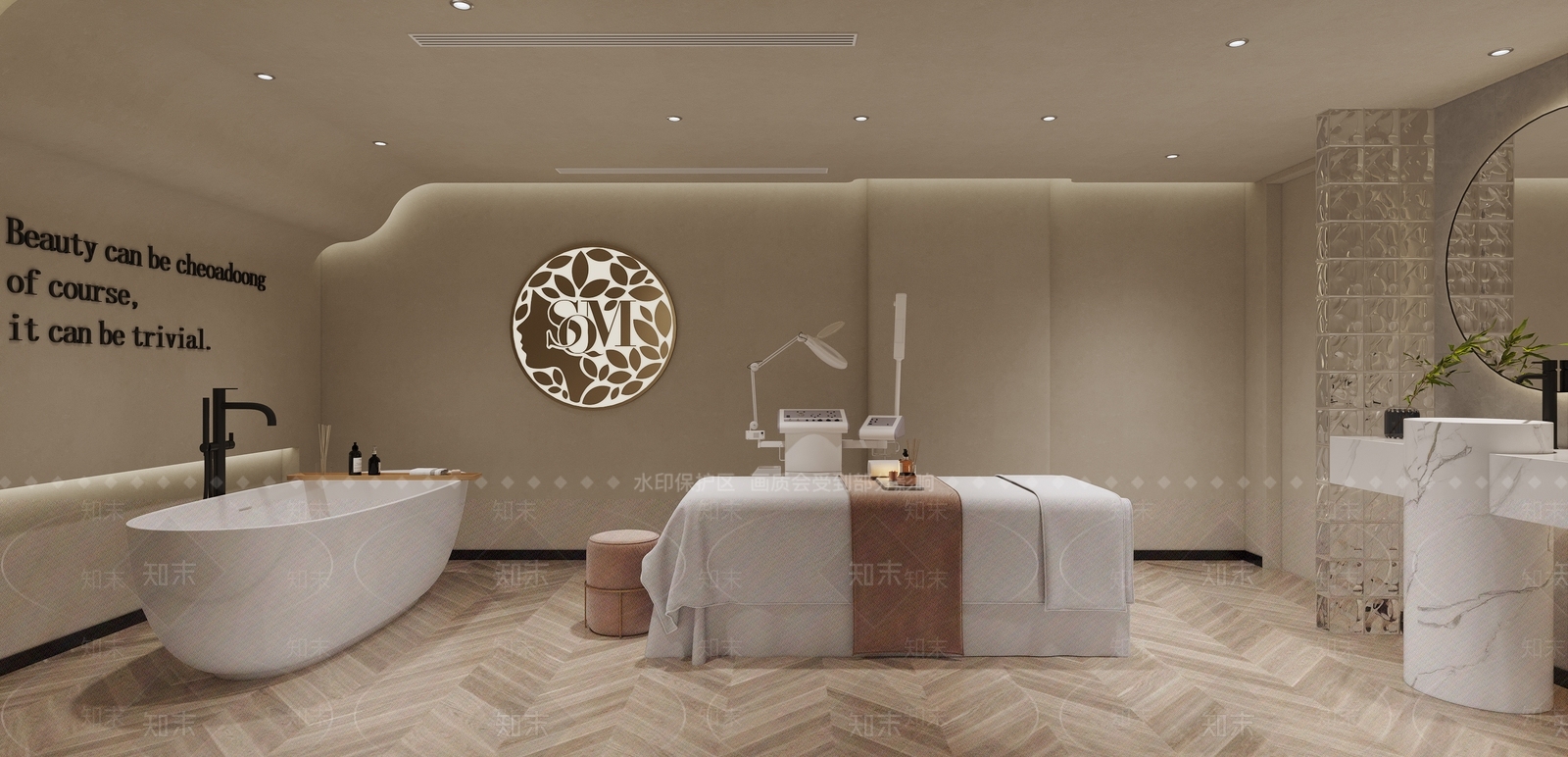 侘寂风美容SPA店3D模型下载【ID:1144118706】