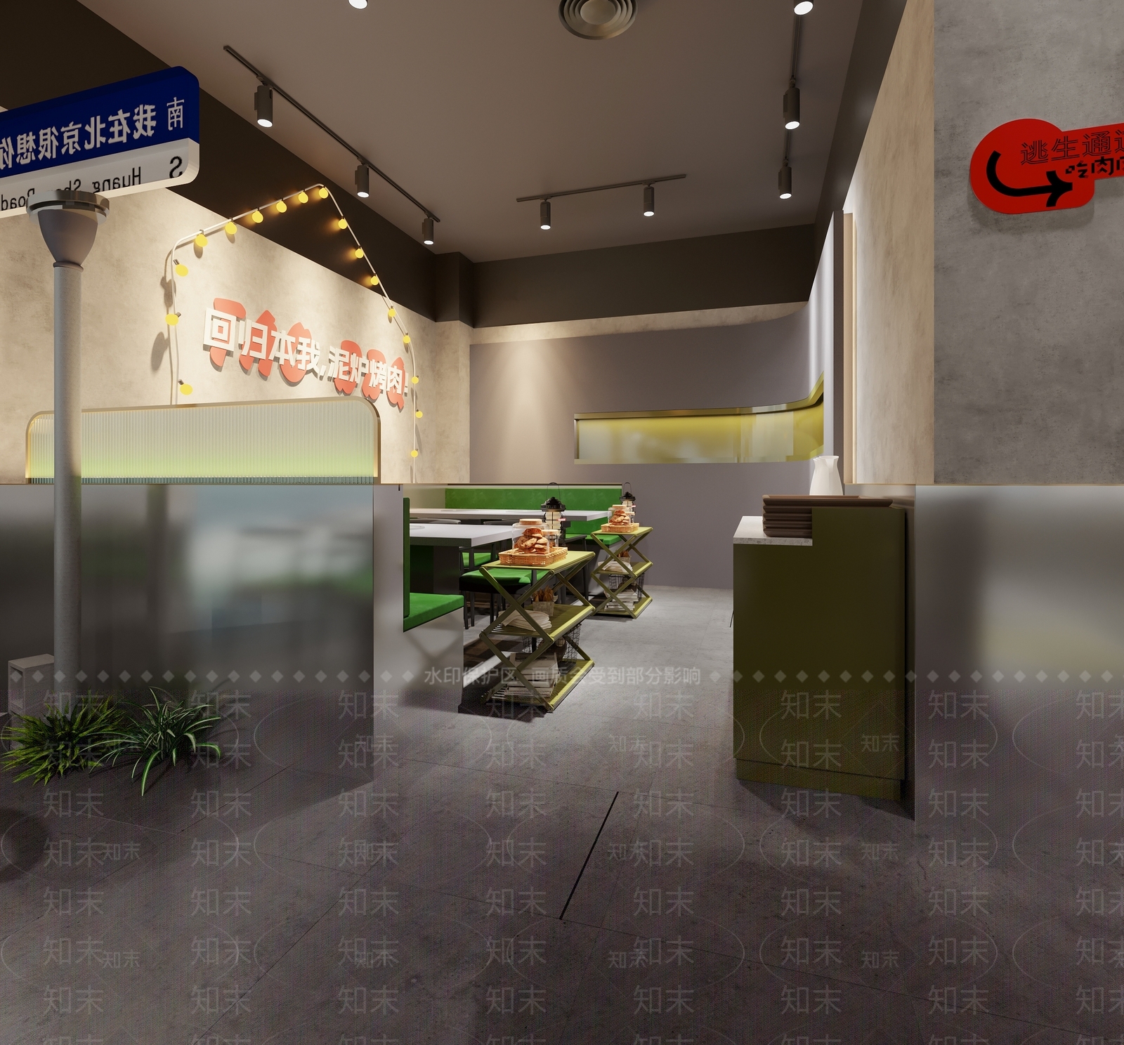 工业风LOFT火锅店3D模型下载【ID:1144121944】
