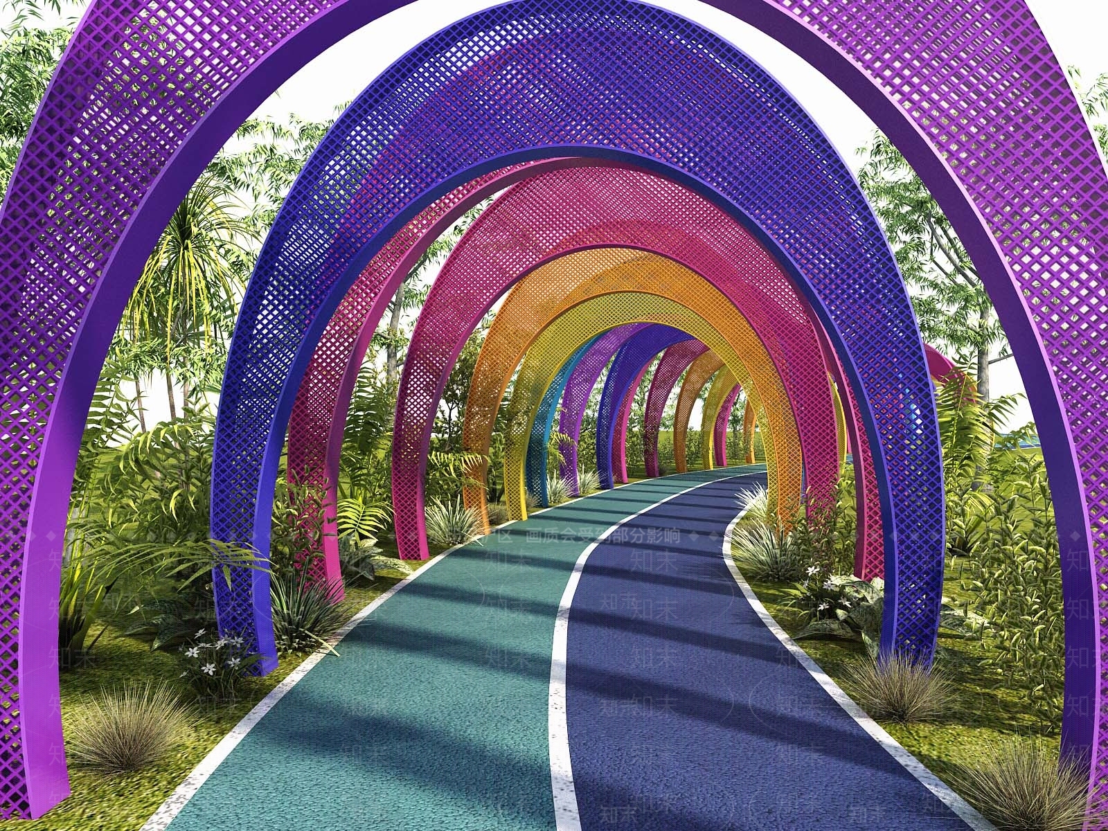 现代廊架3D模型下载【ID:1144122858】