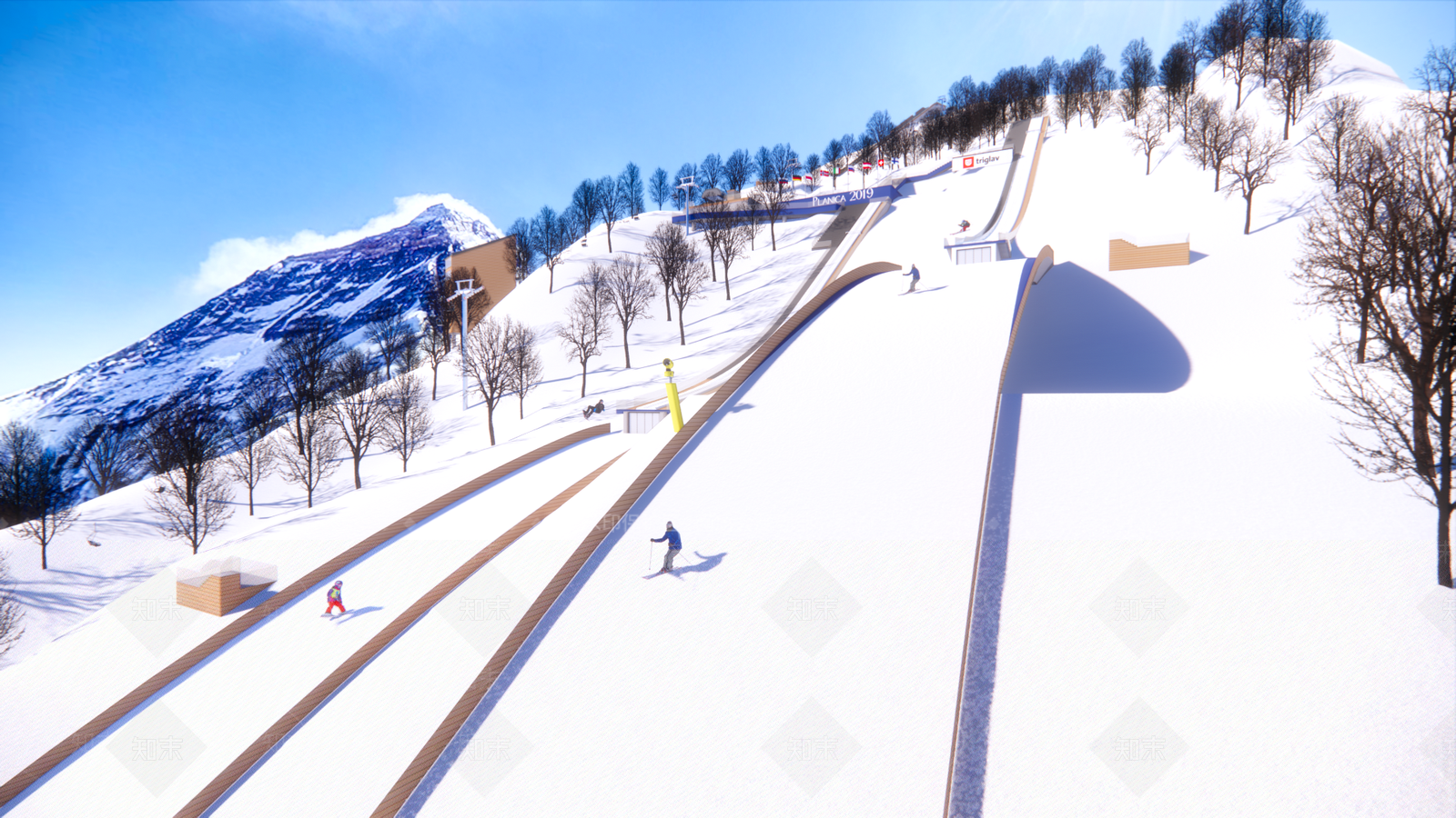 现代体育滑雪基地SU模型下载【ID:1144123979】