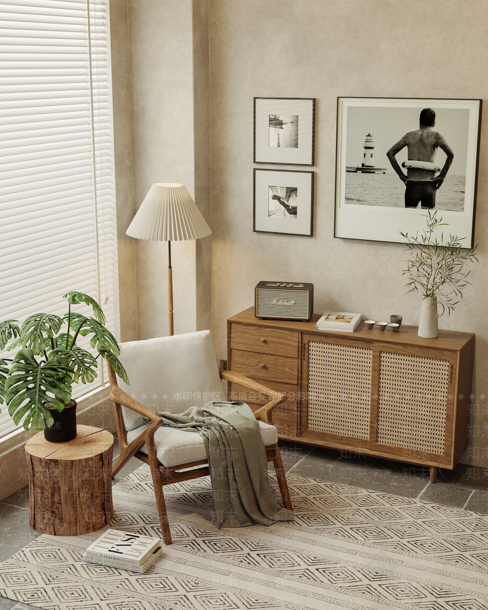 北欧风装饰柜3D模型下载【ID:1144125258】