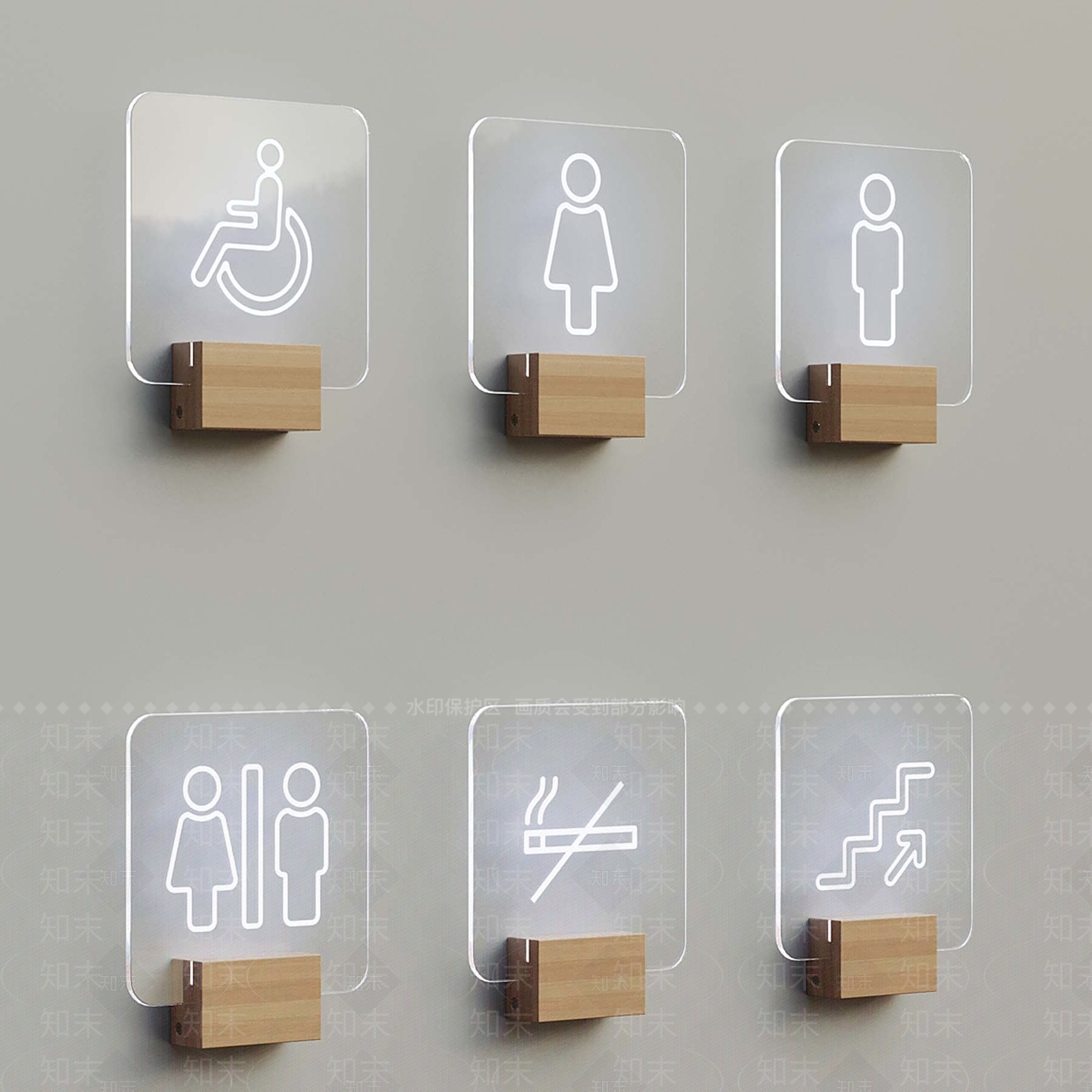 现代厕所标识牌3D模型下载【ID:1144125512】_知末3d模型网