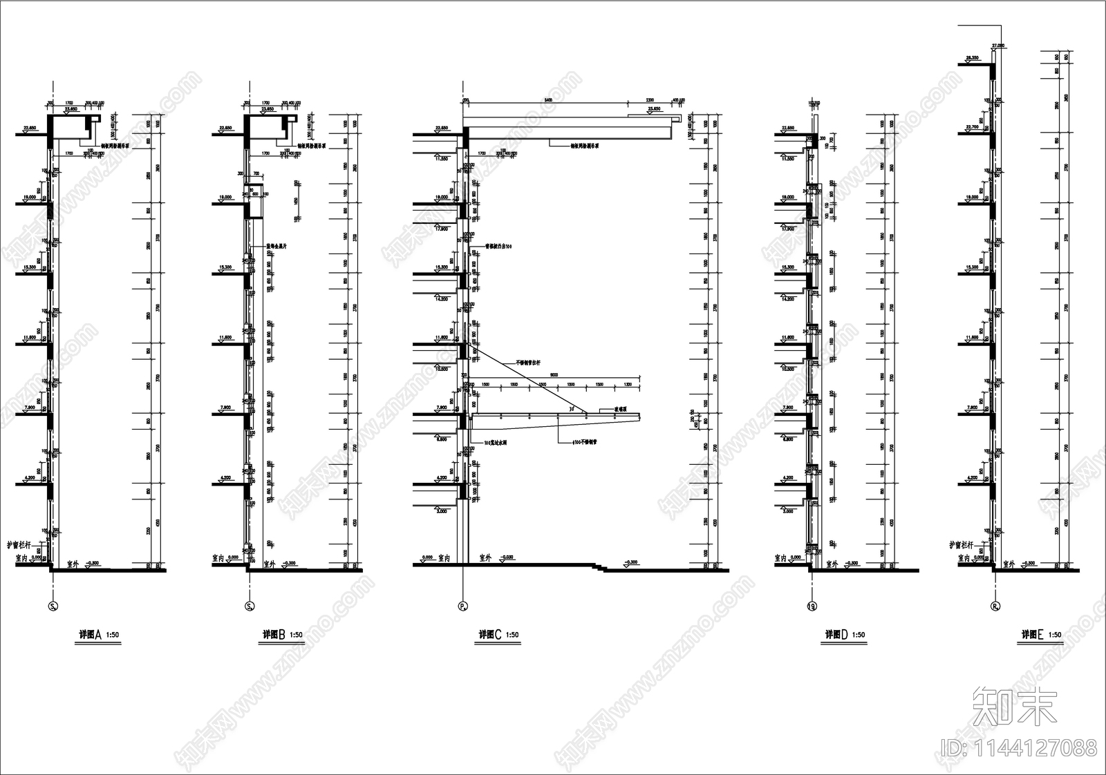 某大学教学楼建筑cad施工图下载【ID:1144127088】