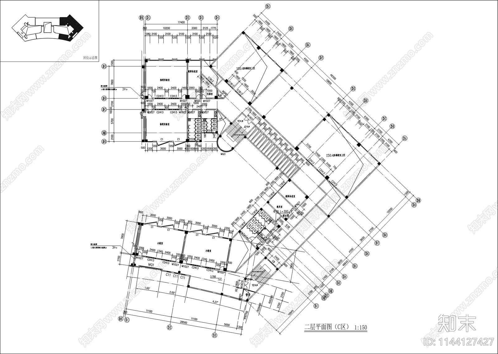 某职校综合教学楼建筑cad施工图下载【ID:1144127427】