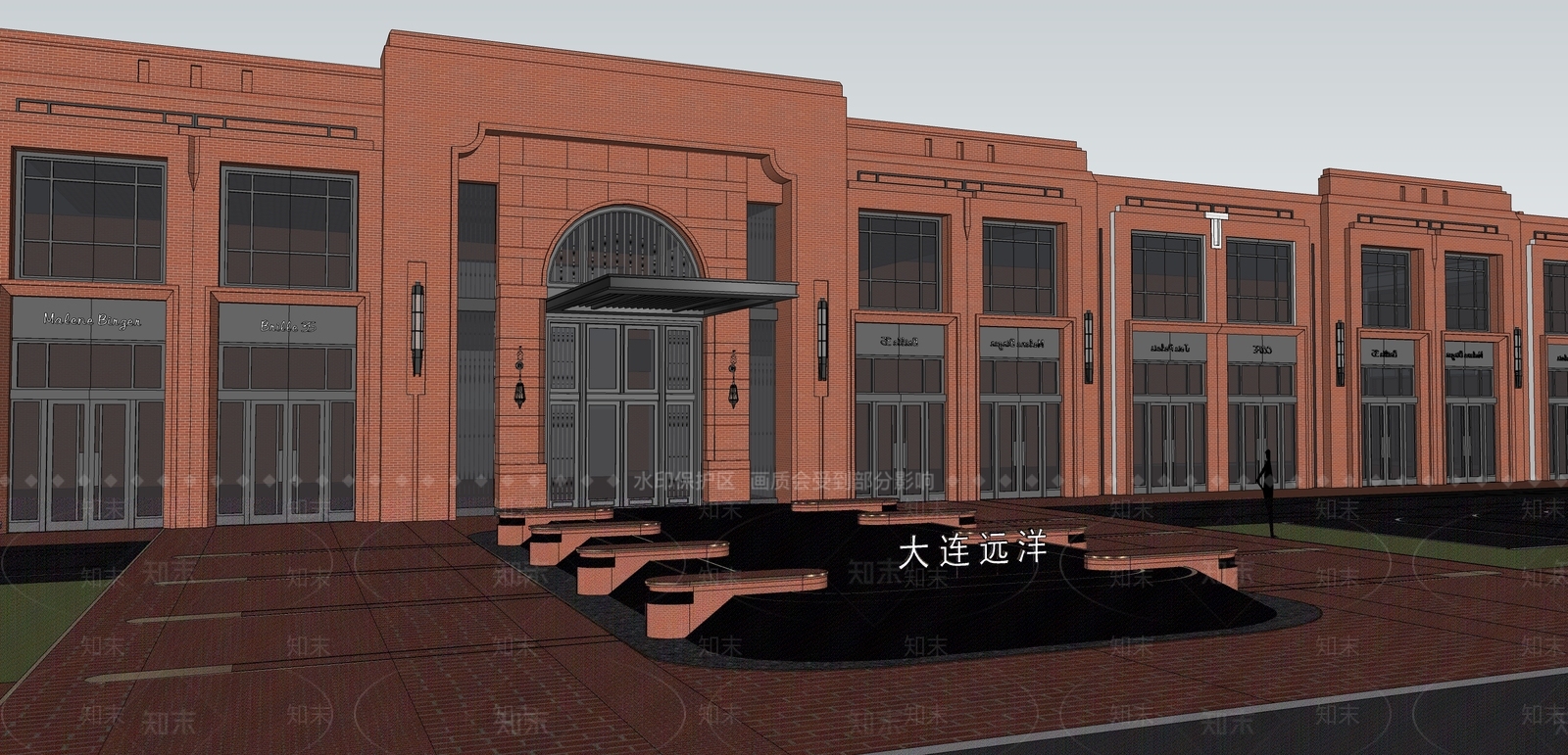 现代红砖文化艺术中心SU模型下载【ID:1144129208】